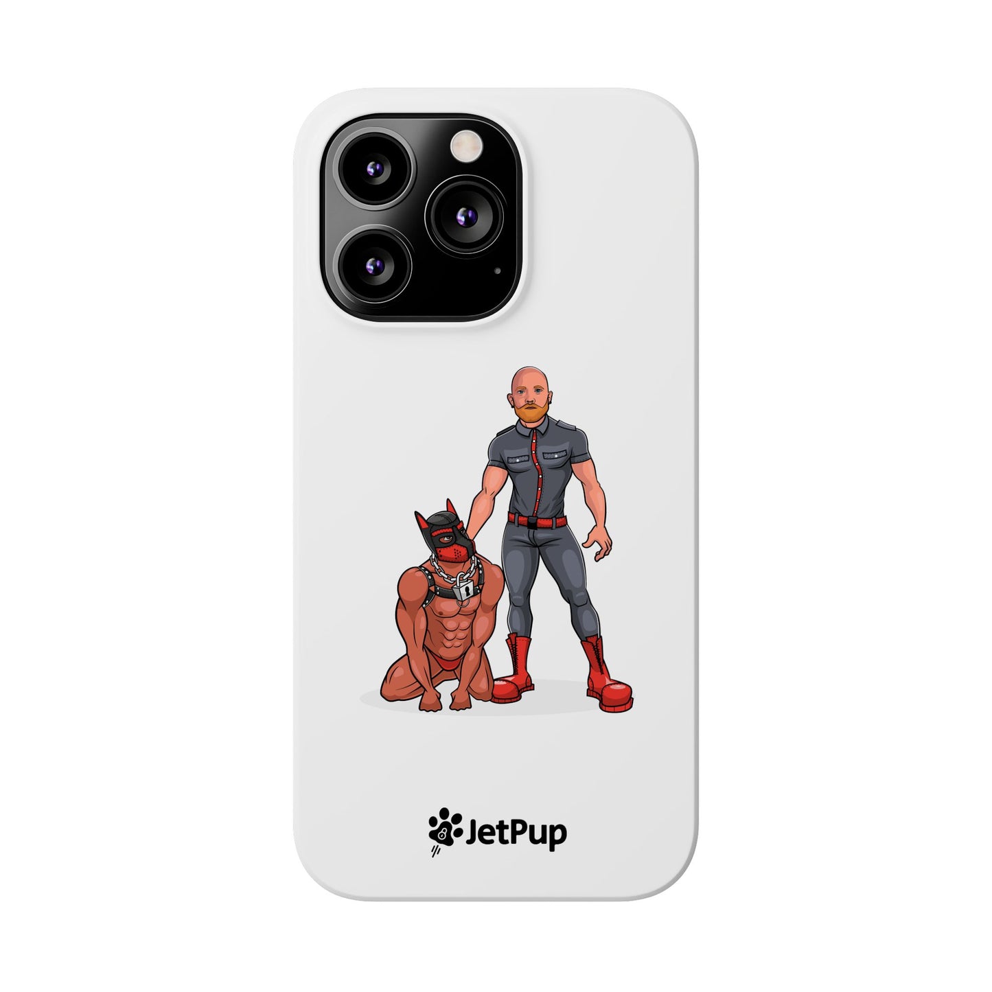 Dad & Pup Slim iPhone Cases - White
