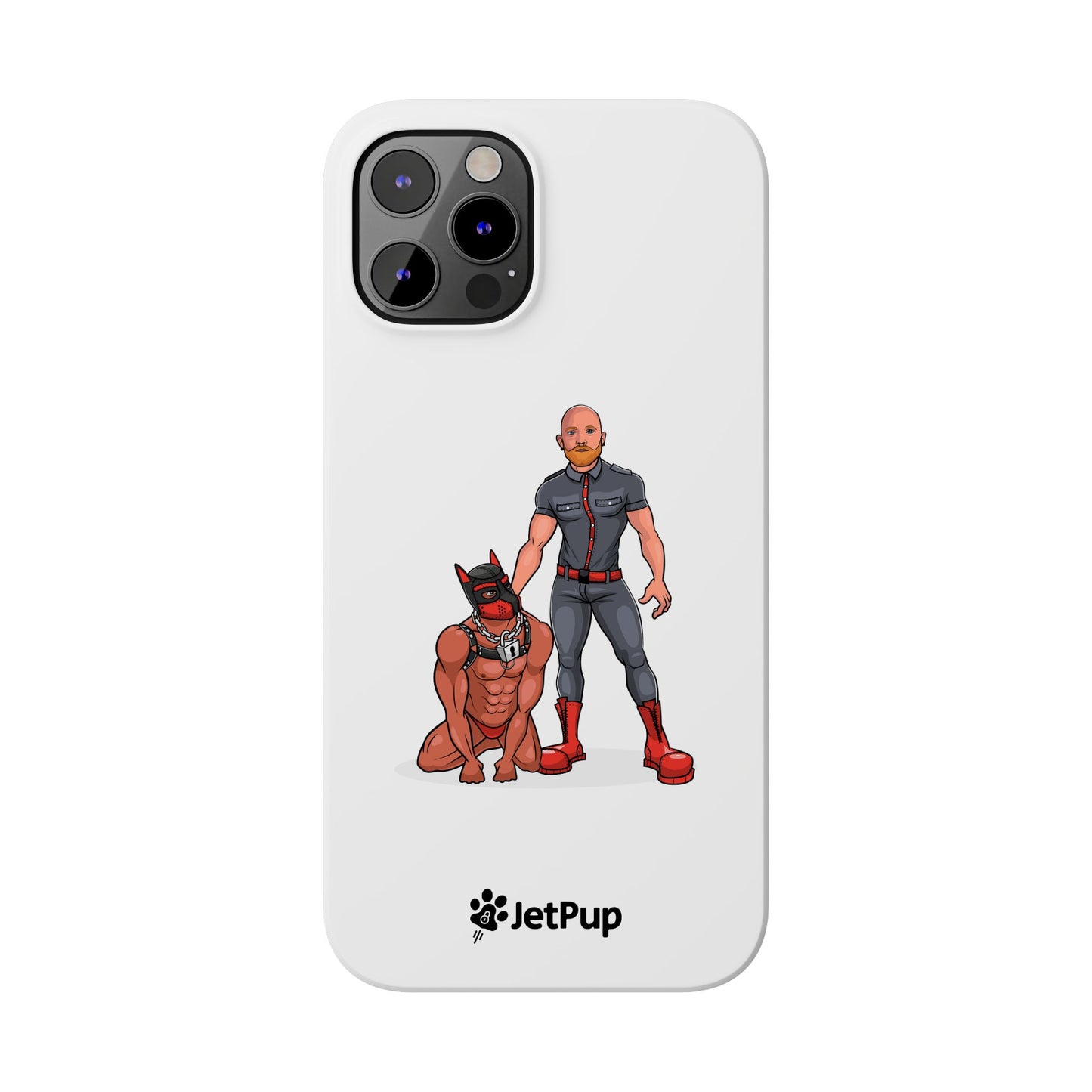 Dad & Pup Slim iPhone Cases - White