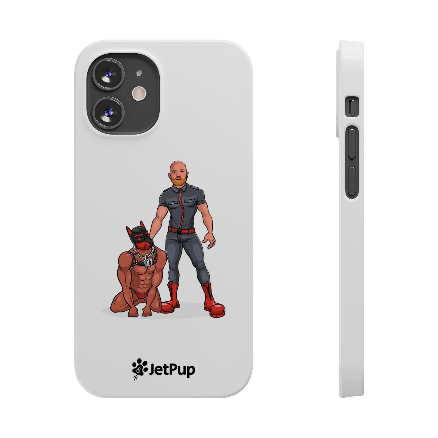 Dad & Pup Slim iPhone Cases - White