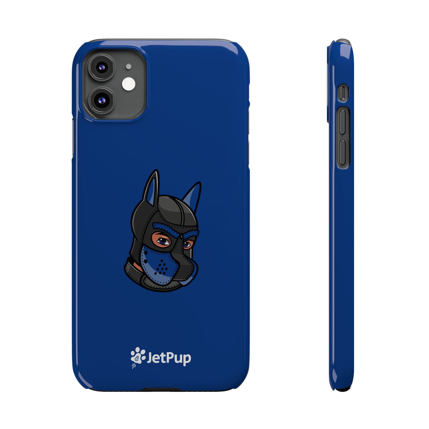 Pup Hood Slim iPhone Cases - Blue