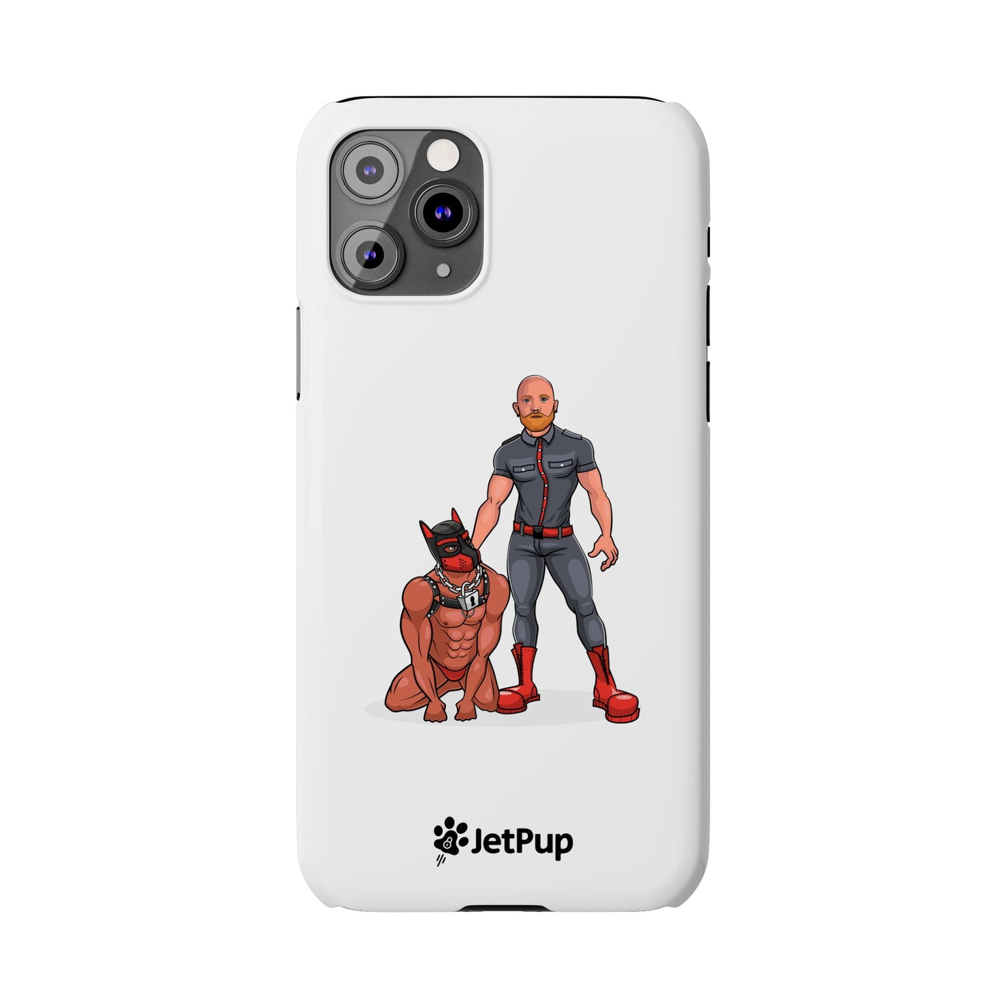 Dad & Pup Slim iPhone Cases - White
