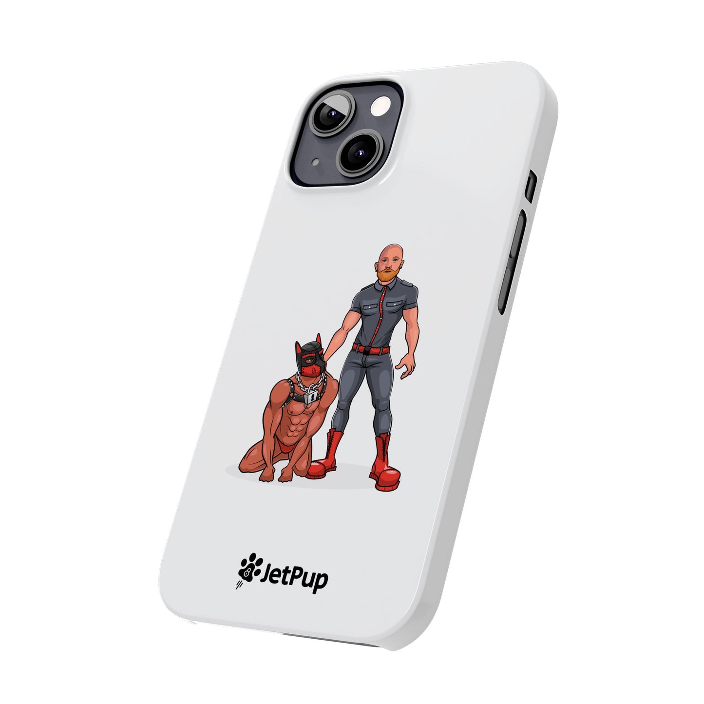 Dad & Pup Slim iPhone Cases - White