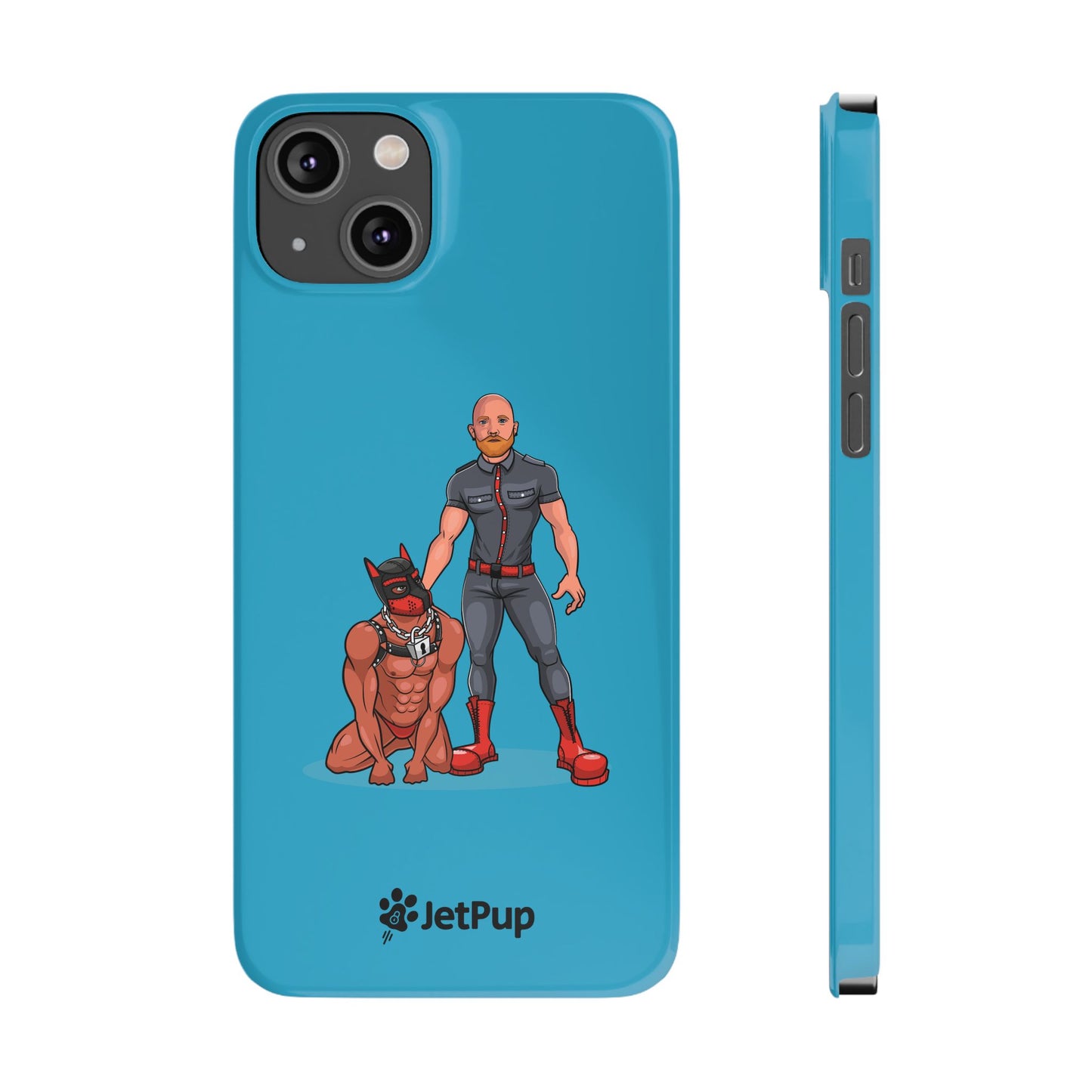 Dad & Pup Slim iPhone Cases - Turquoise