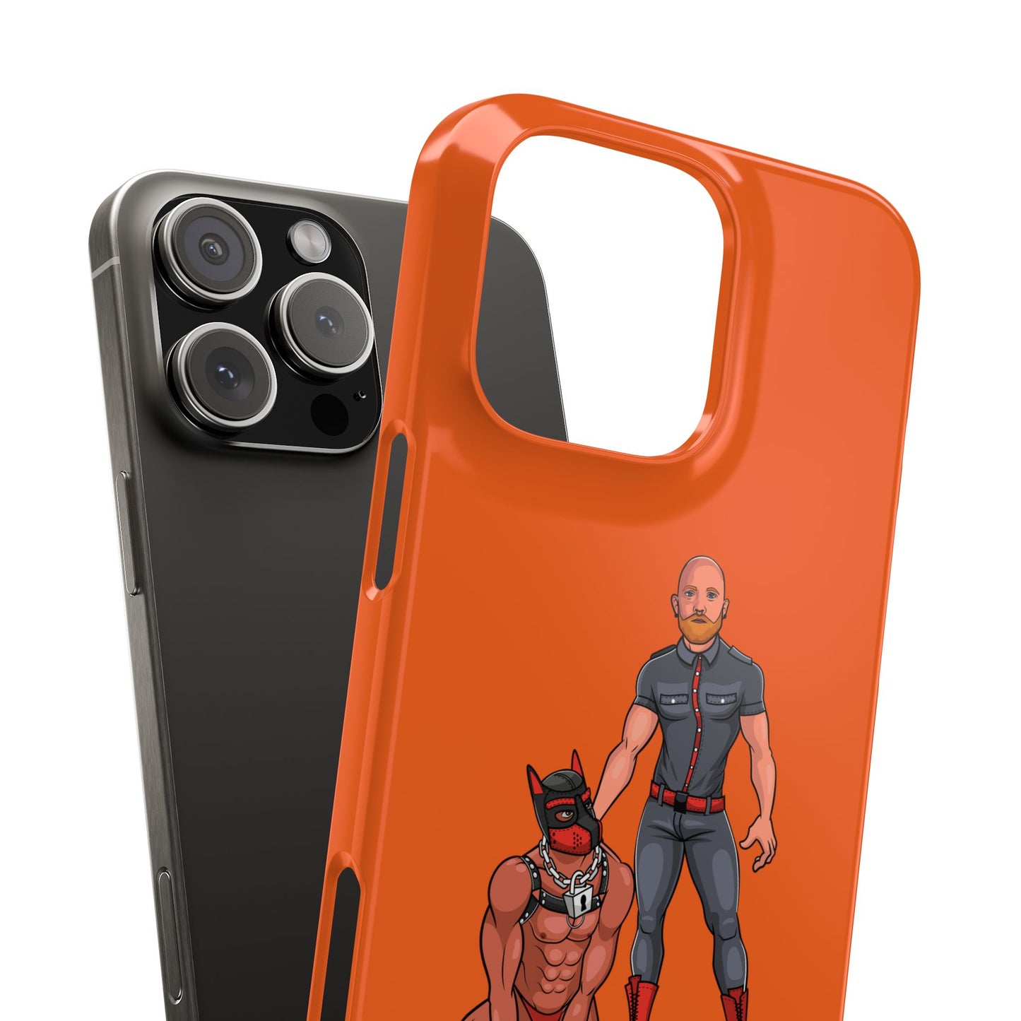 Dad & Pup Slim iPhone Cases - Orange
