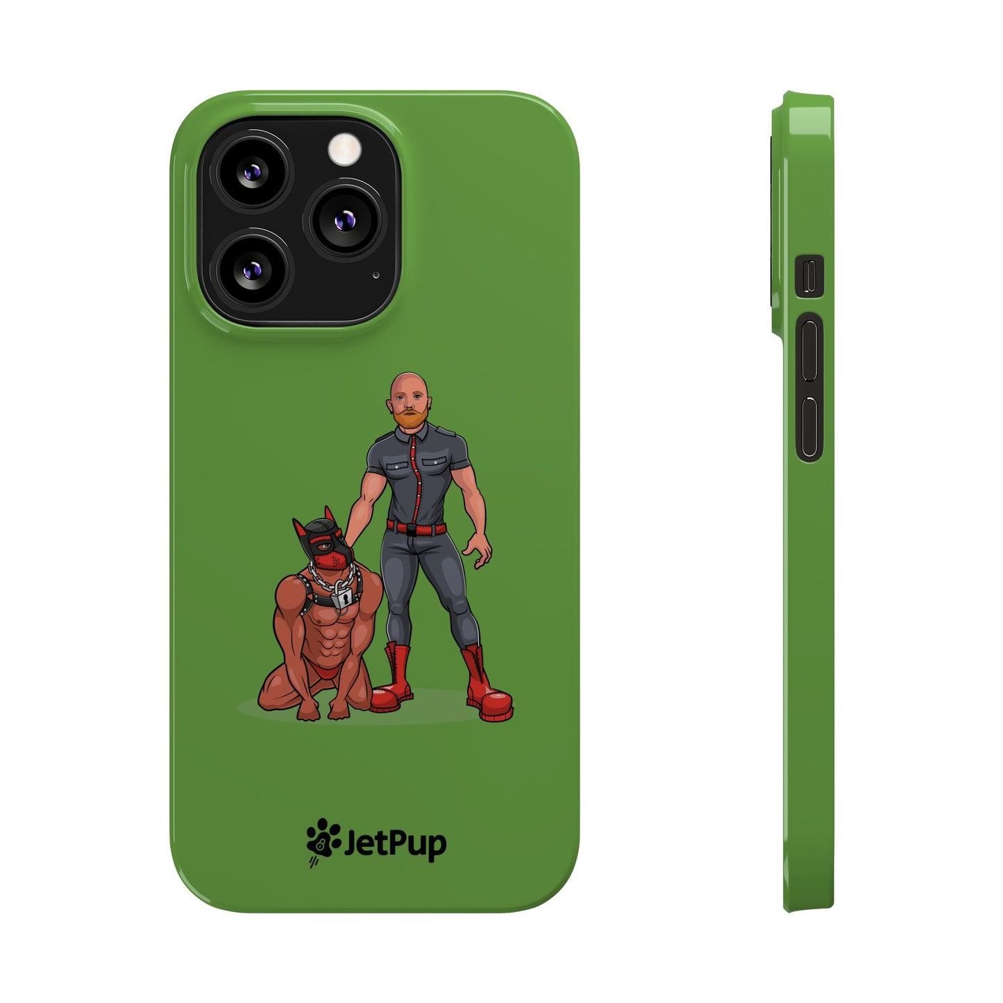 Dad & Pup Slim iPhone Cases - Green
