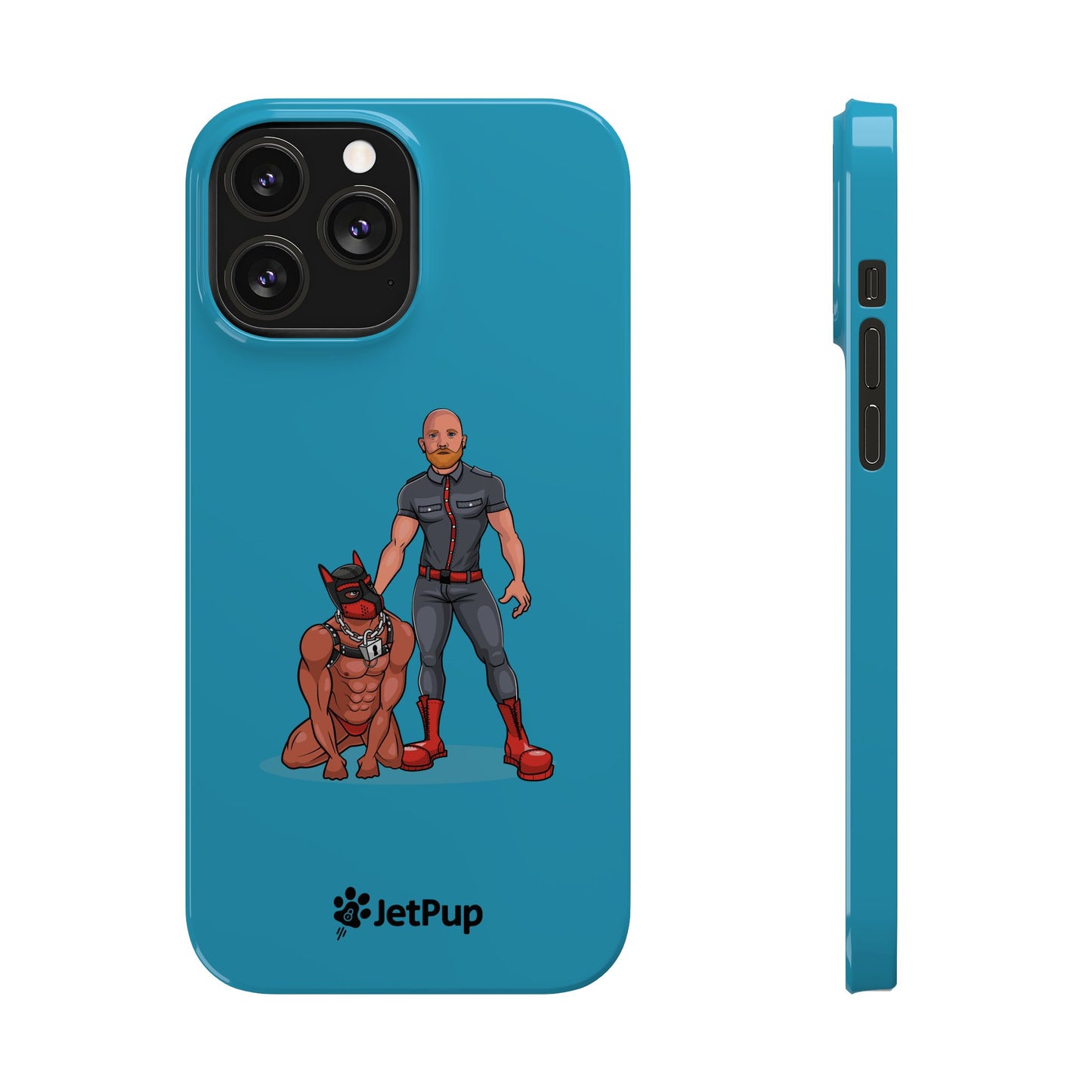 Dad & Pup Slim iPhone Cases - Turquoise
