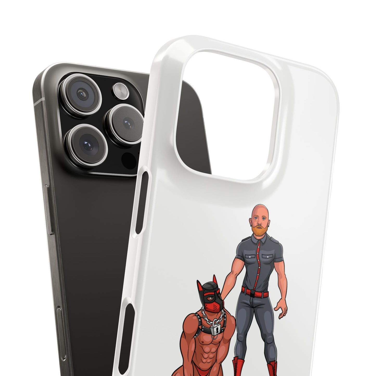 Dad & Pup Slim iPhone Cases - White