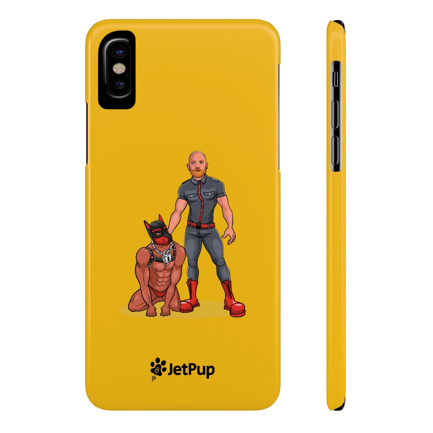 Dad & Pup Slim iPhone Cases - Yellow