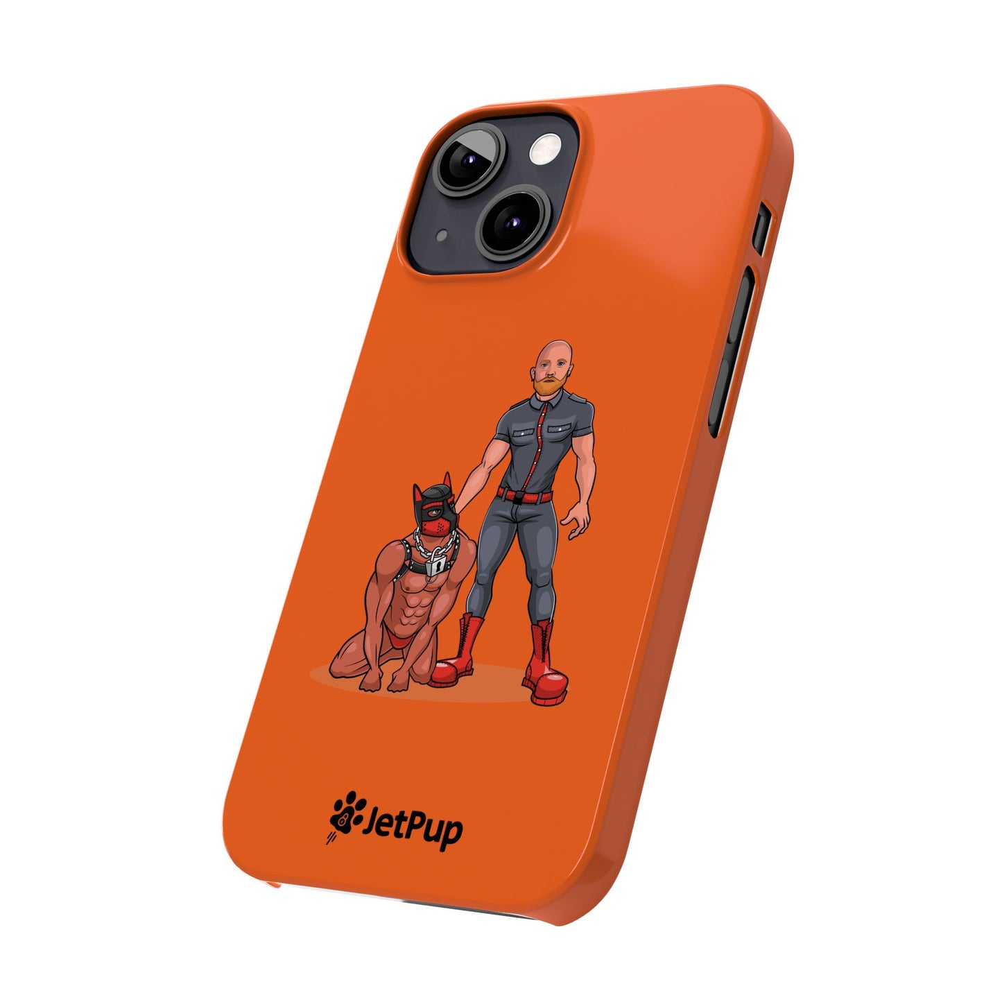 Dad & Pup Slim iPhone Cases - Orange