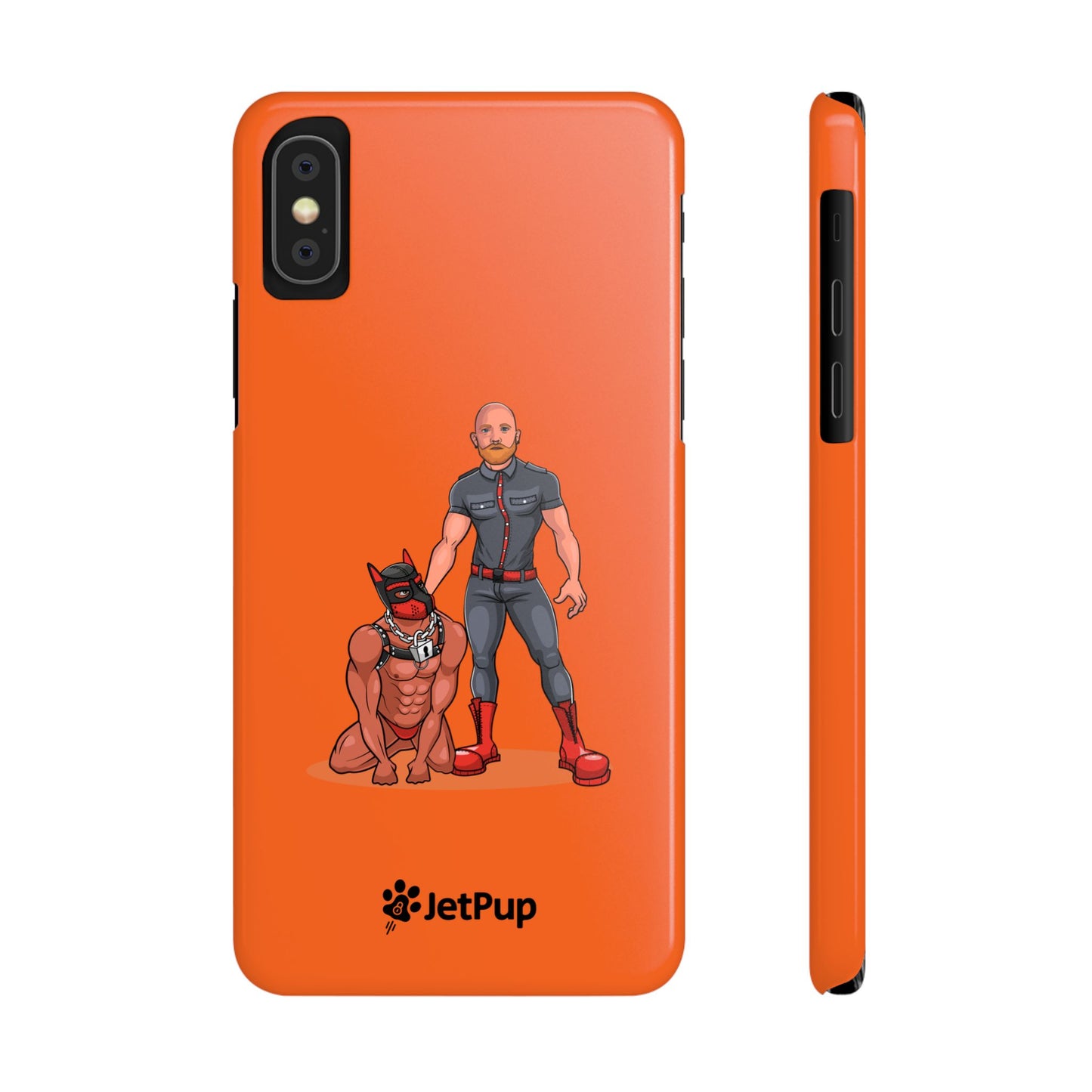 Dad & Pup Slim iPhone Cases - Orange