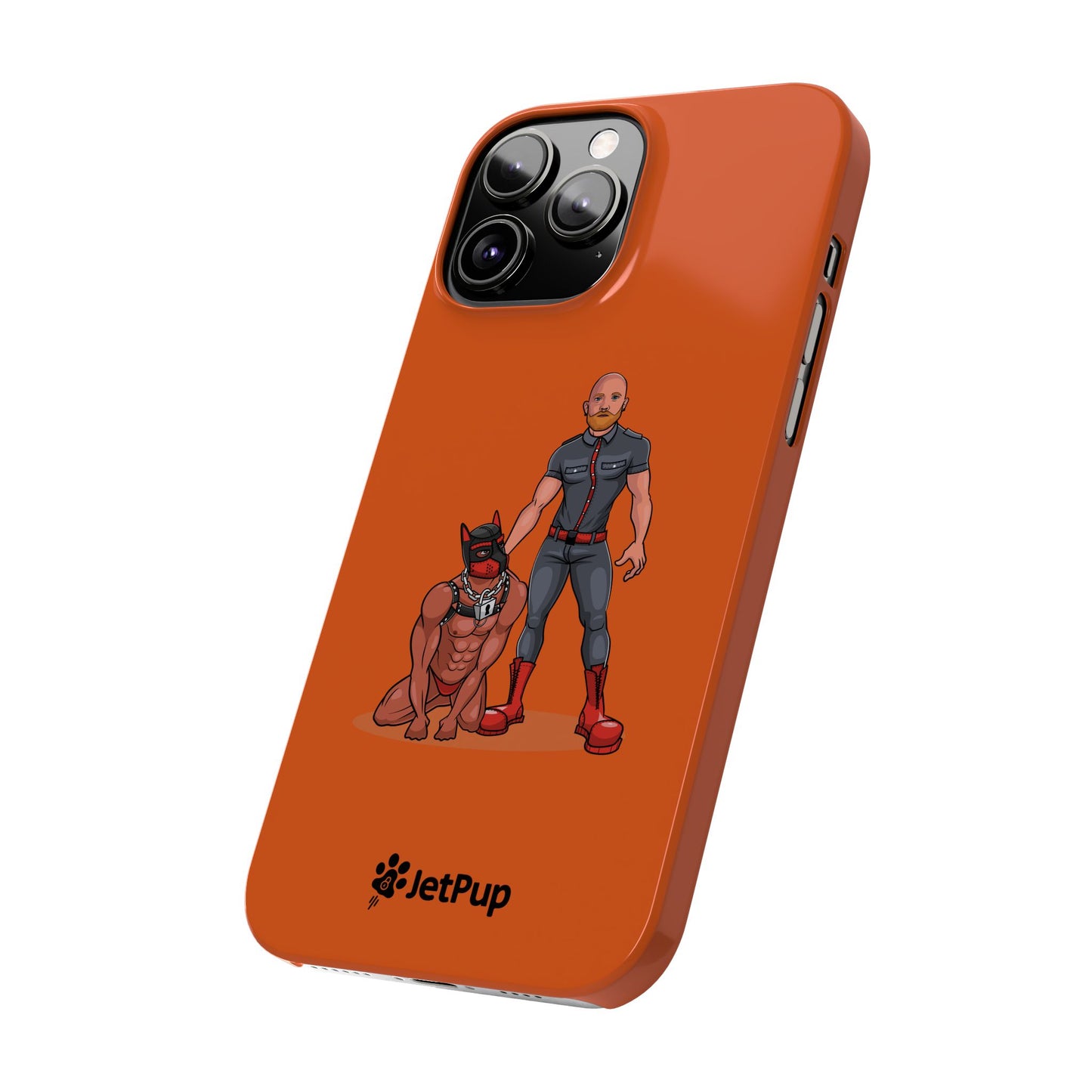 Dad & Pup Slim iPhone Cases - Orange