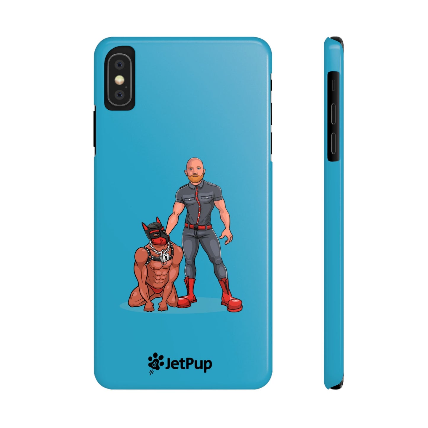 Dad & Pup Slim iPhone Cases - Turquoise