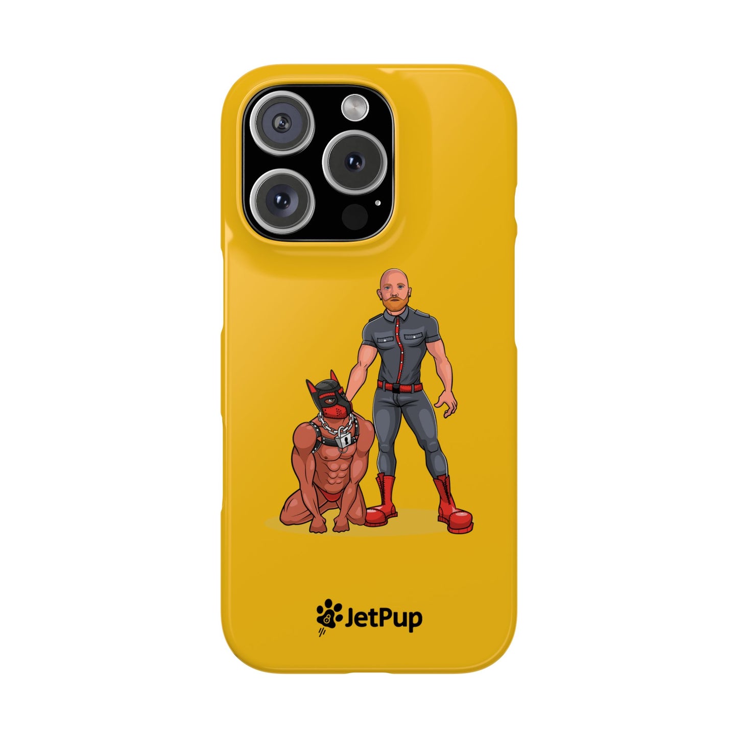 Dad & Pup Slim iPhone Cases - Yellow