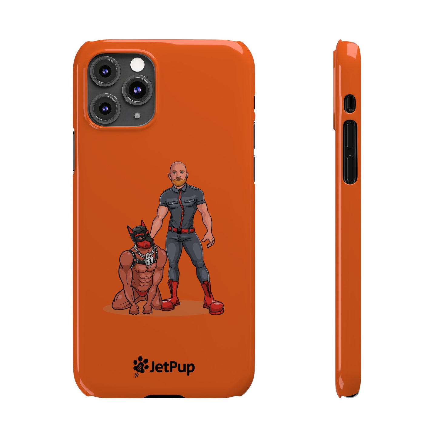 Dad & Pup Slim iPhone Cases - Orange