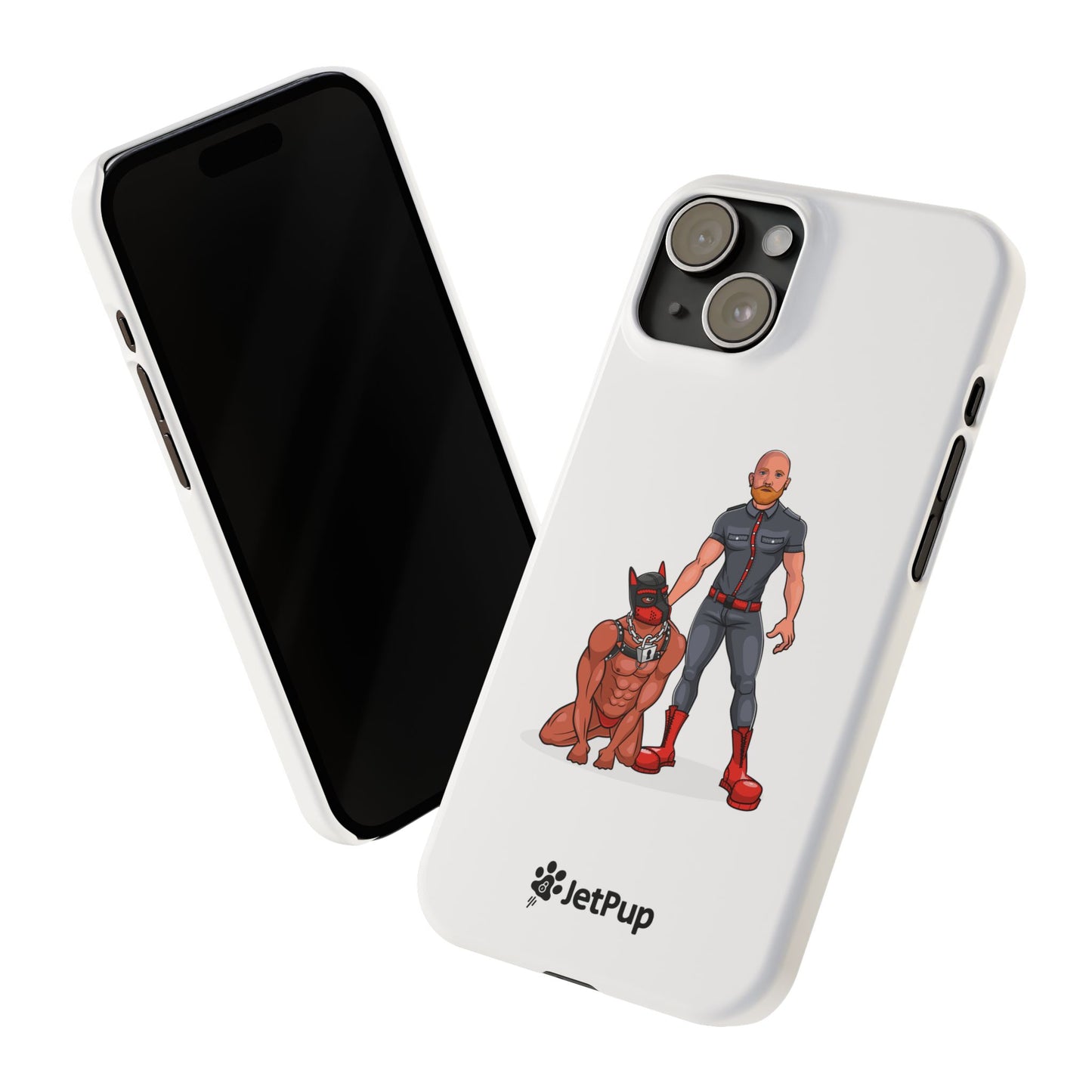 Dad & Pup Slim iPhone Cases - White