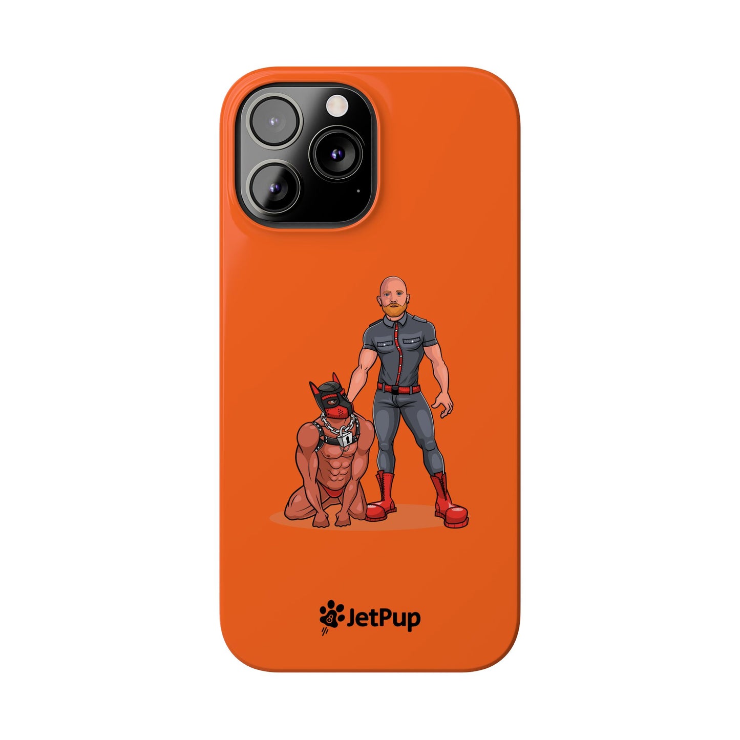 Dad & Pup Slim iPhone Cases - Orange