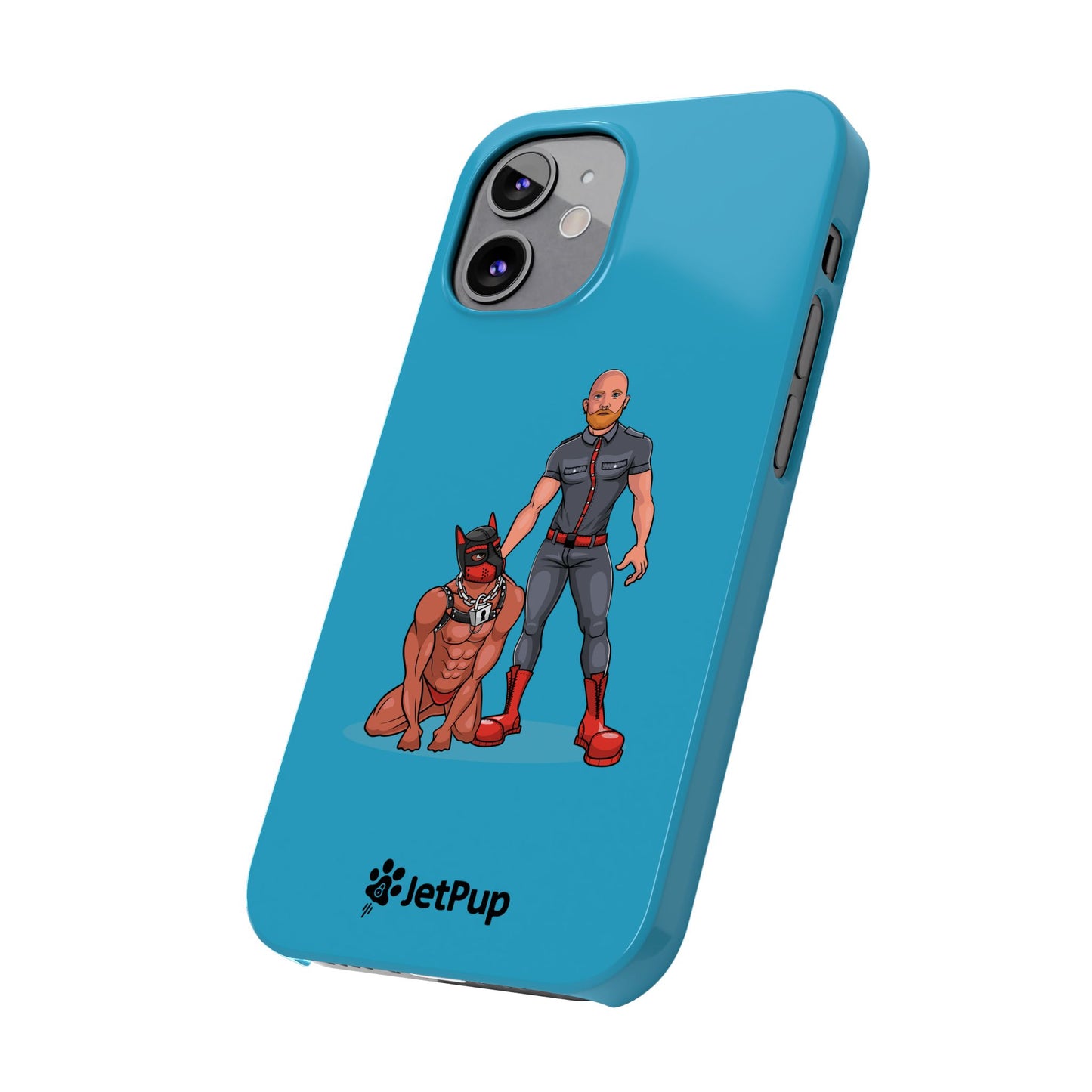 Dad & Pup Slim iPhone Cases - Turquoise