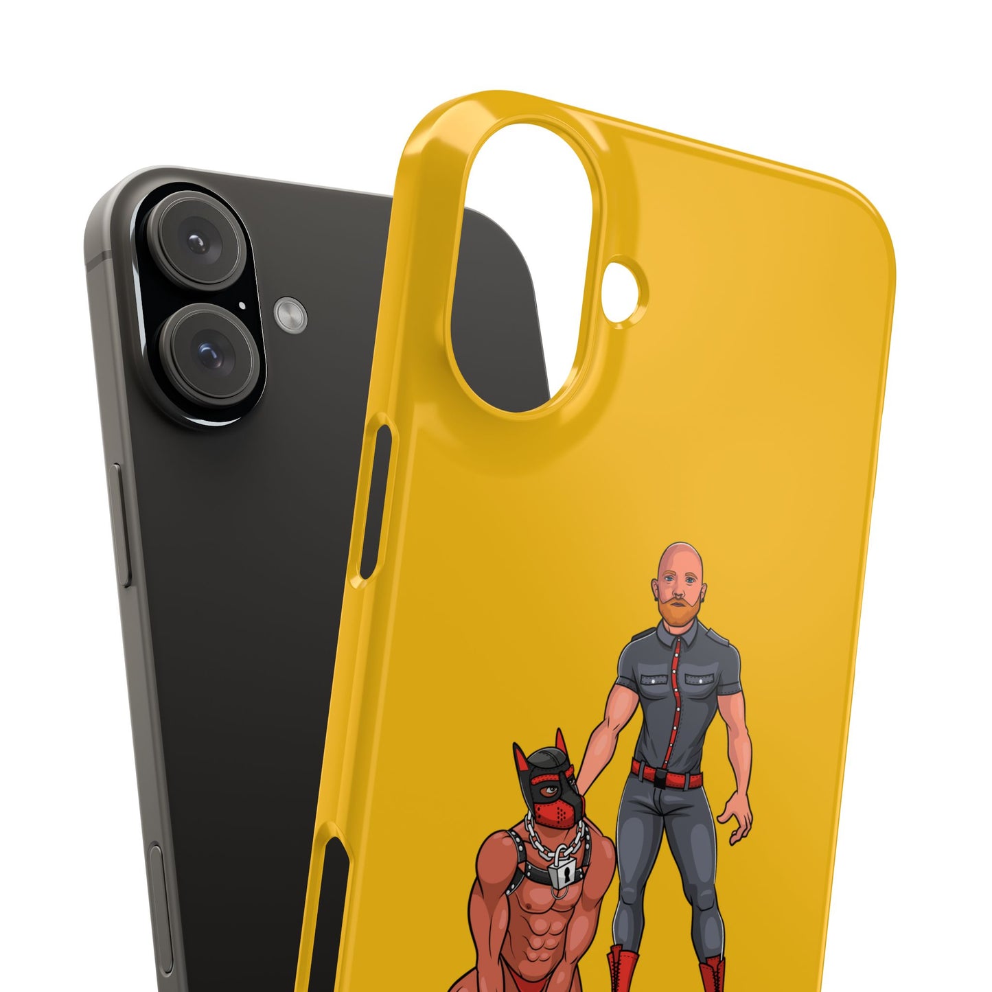Dad & Pup Slim iPhone Cases - Yellow