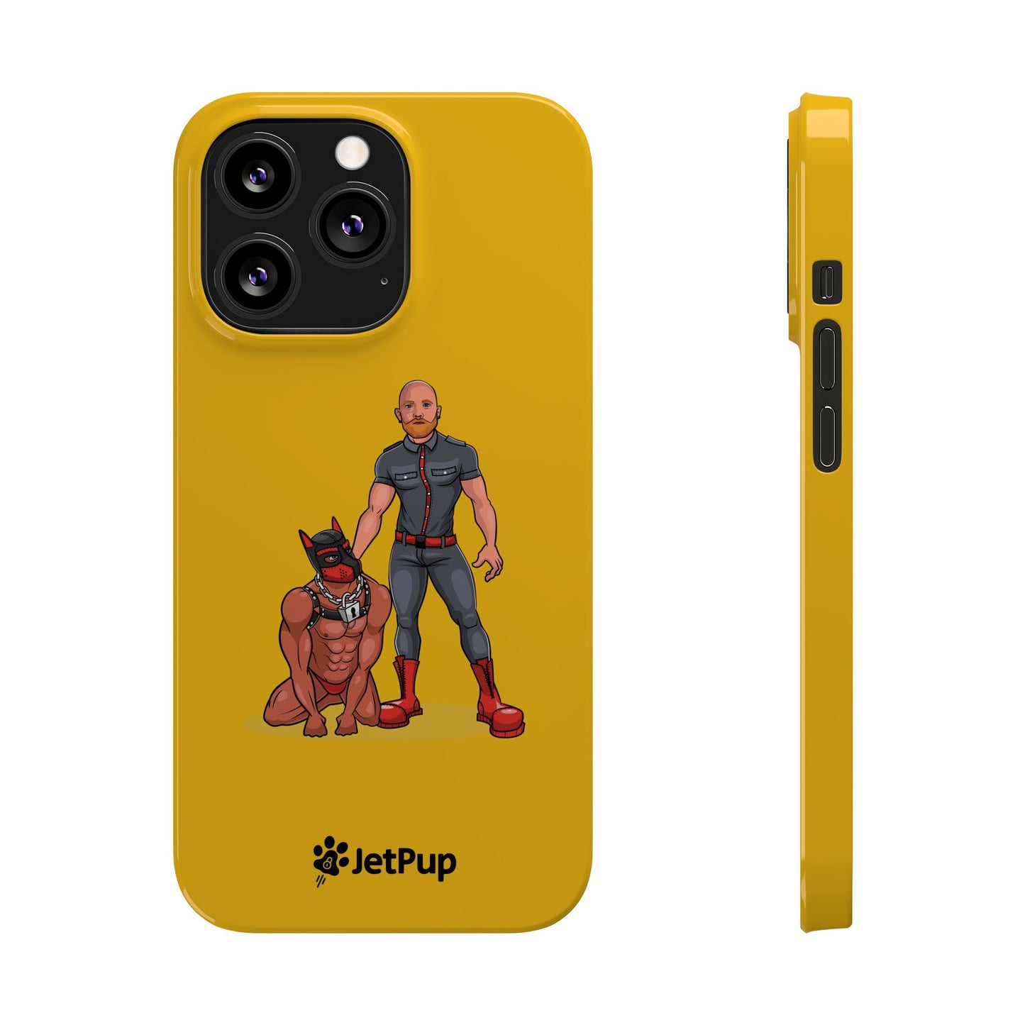 Dad & Pup Slim iPhone Cases - Yellow