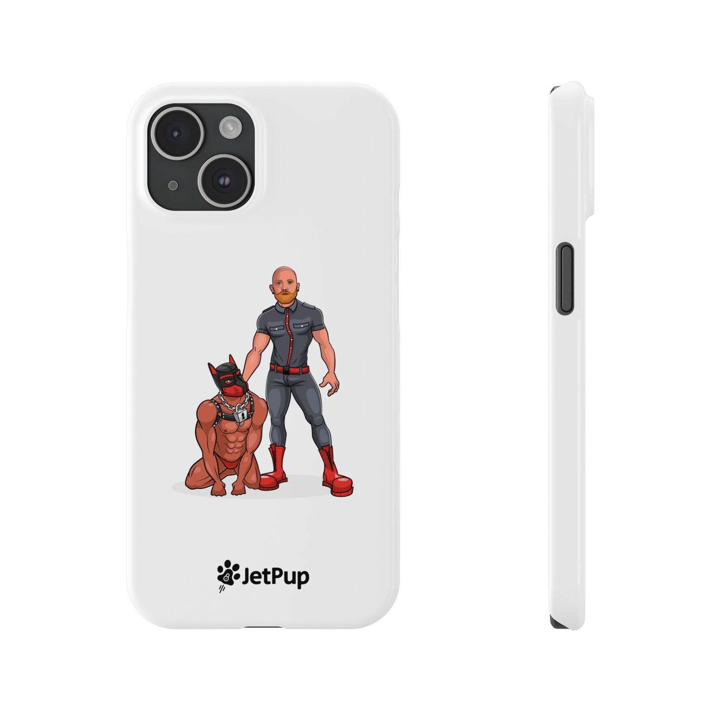 Dad & Pup Slim iPhone Cases - White