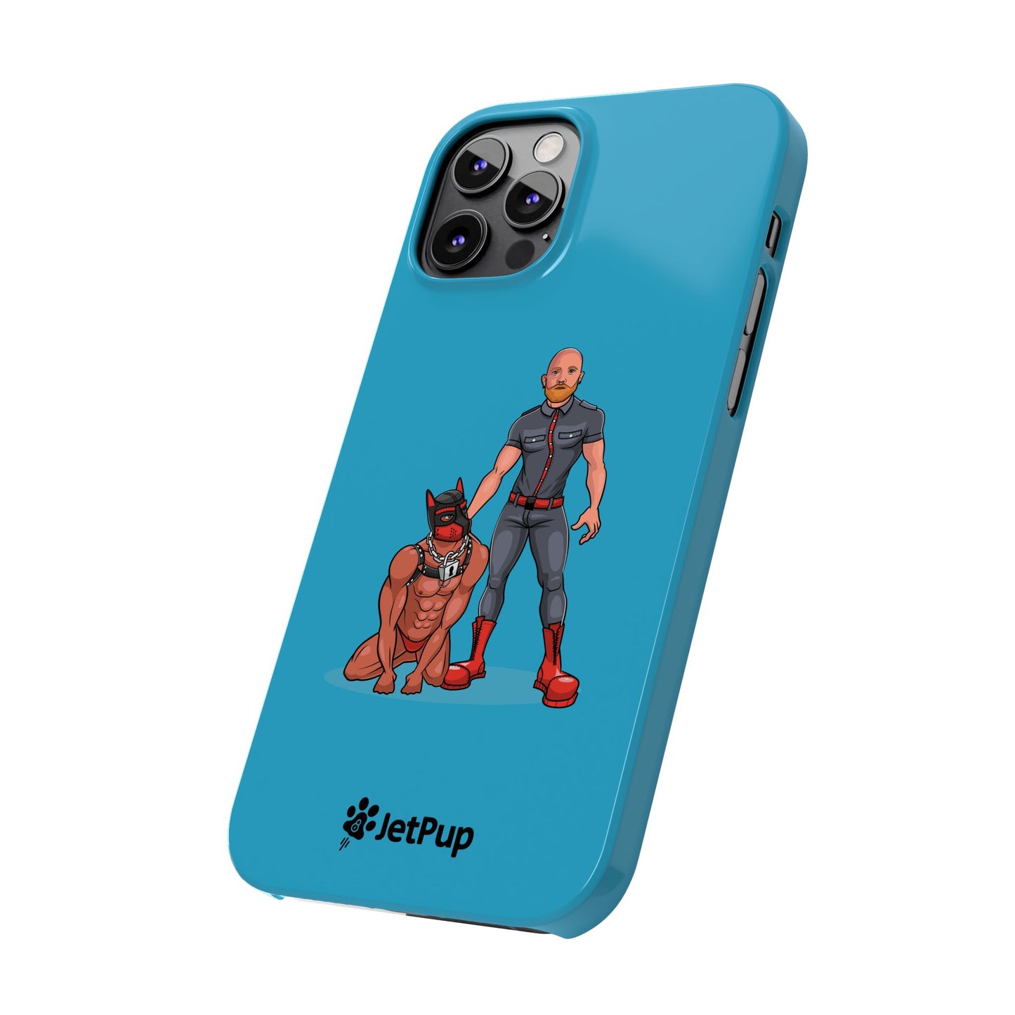 Dad & Pup Slim iPhone Cases - Turquoise
