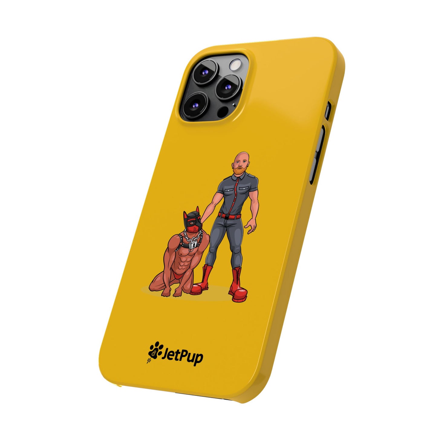 Dad & Pup Slim iPhone Cases - Yellow