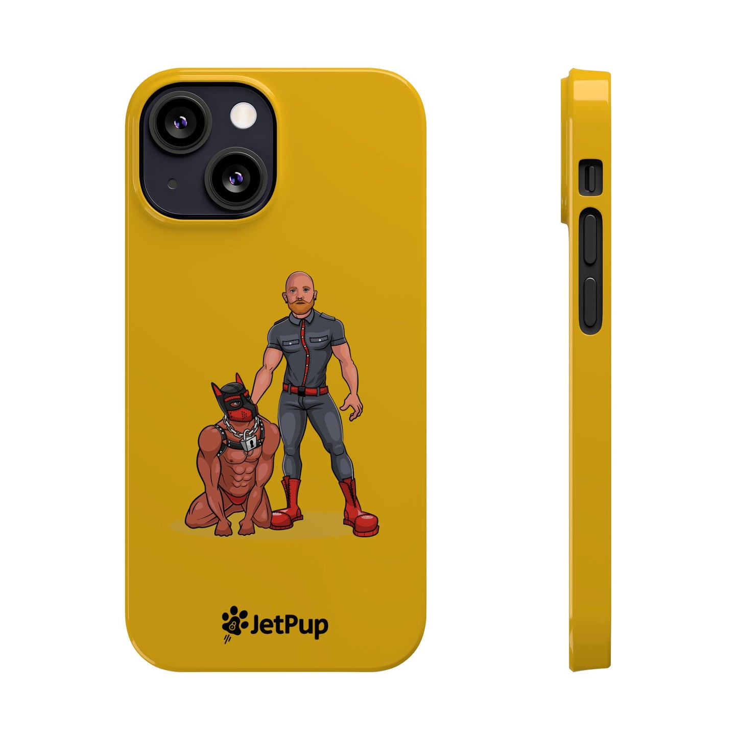 Dad & Pup Slim iPhone Cases - Yellow