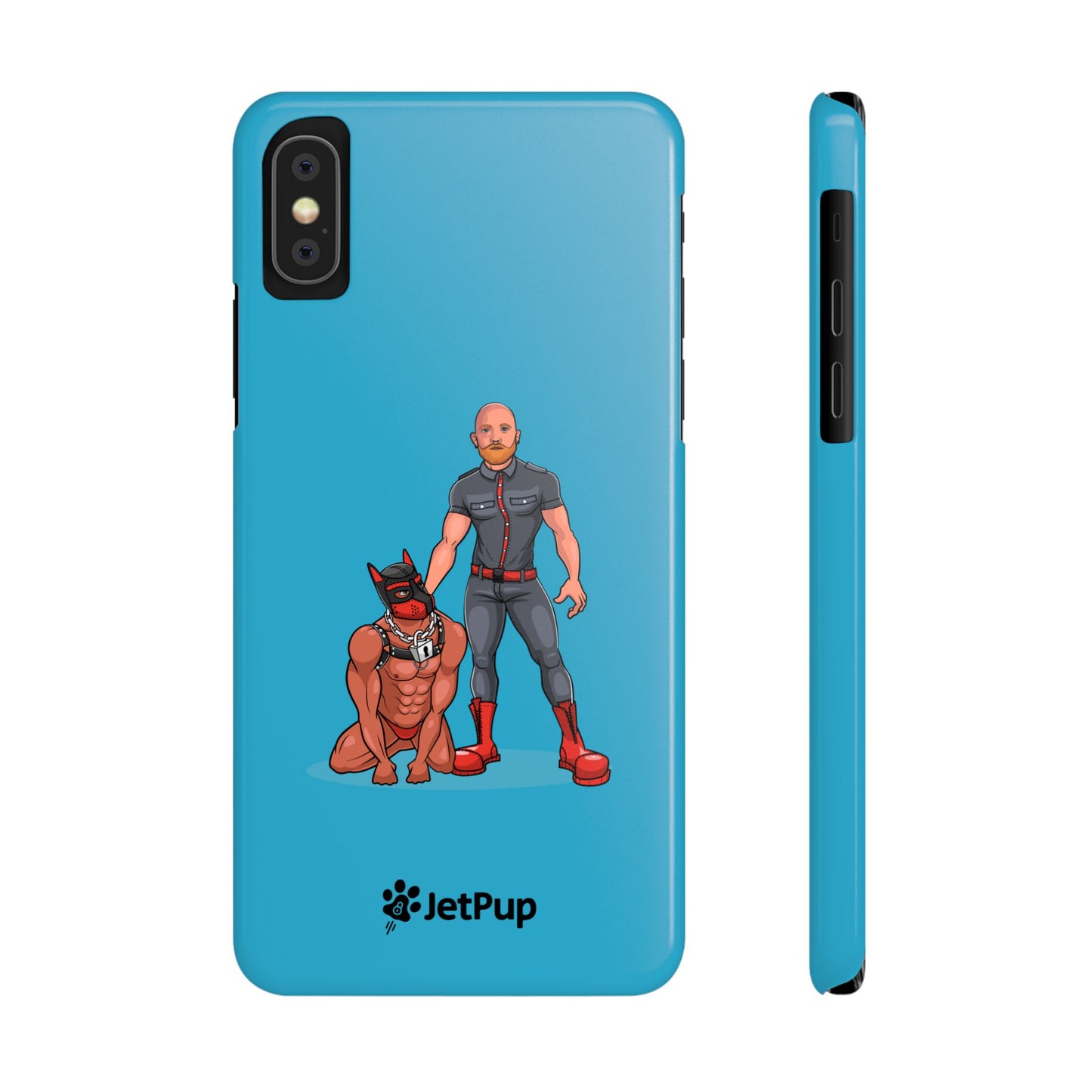Dad & Pup Slim iPhone Cases - Turquoise