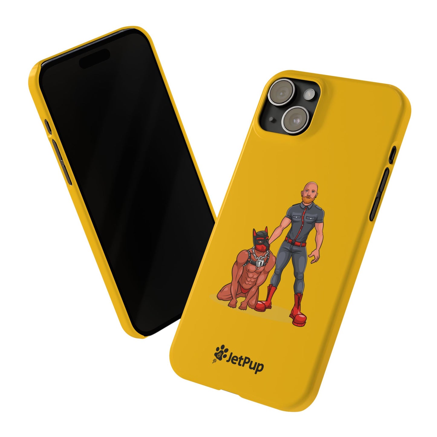 Dad & Pup Slim iPhone Cases - Yellow