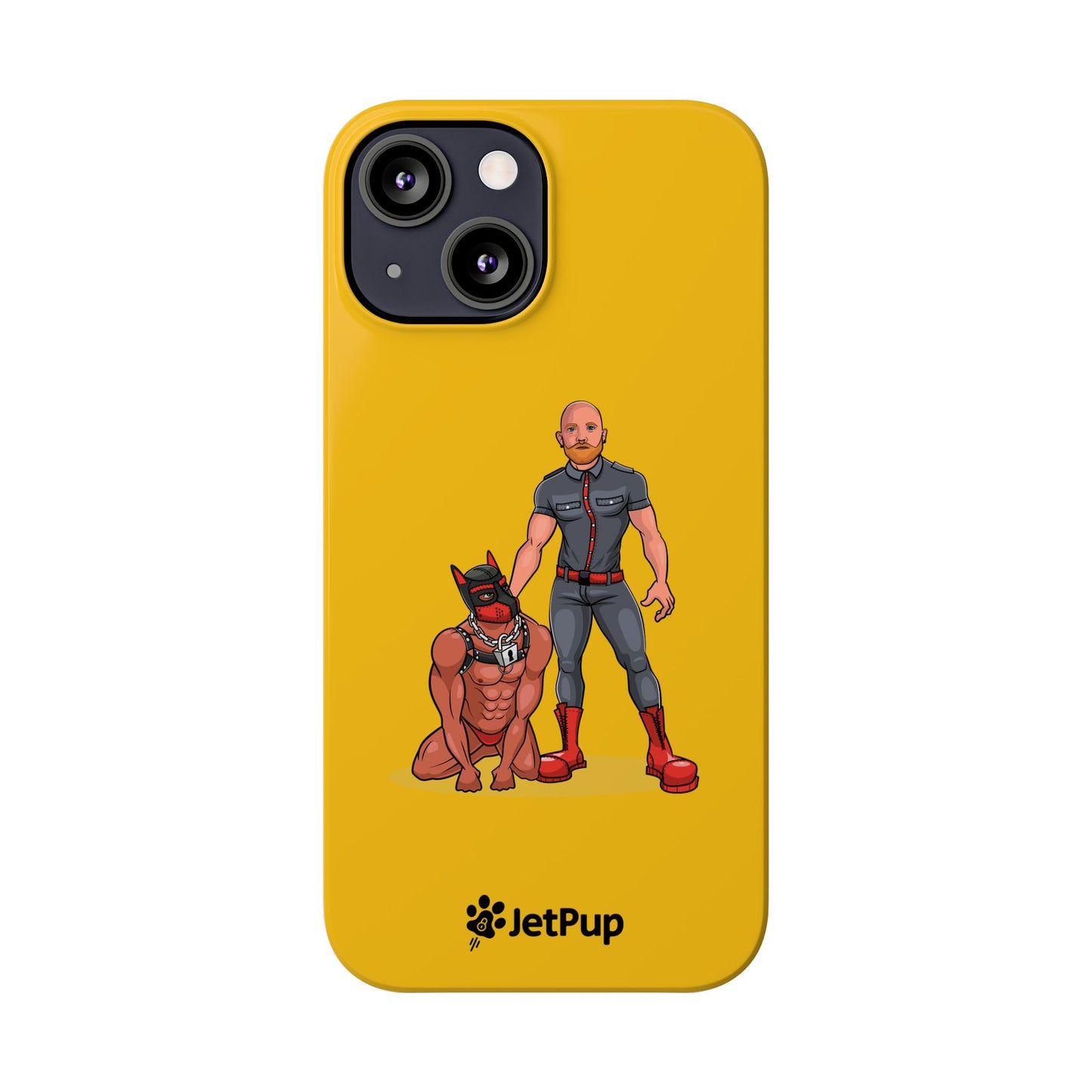 Dad & Pup Slim iPhone Cases - Yellow