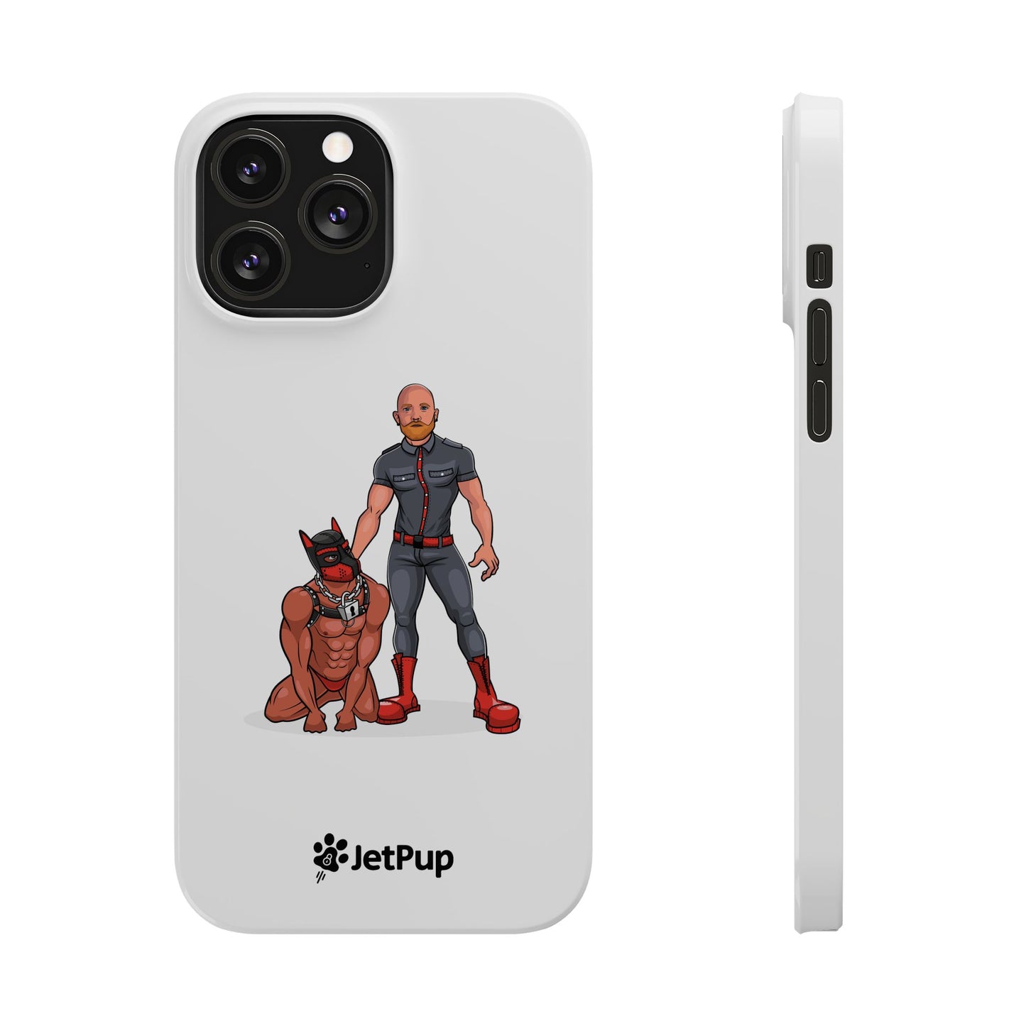 Dad & Pup Slim iPhone Cases - White