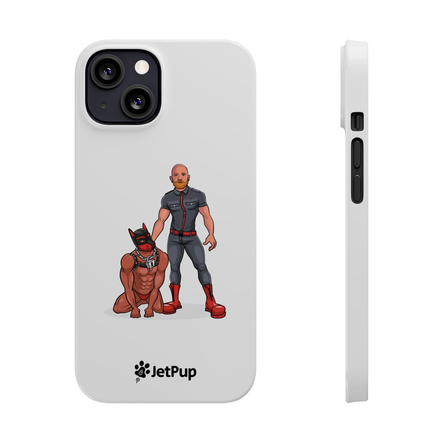 Dad & Pup Slim iPhone Cases - White