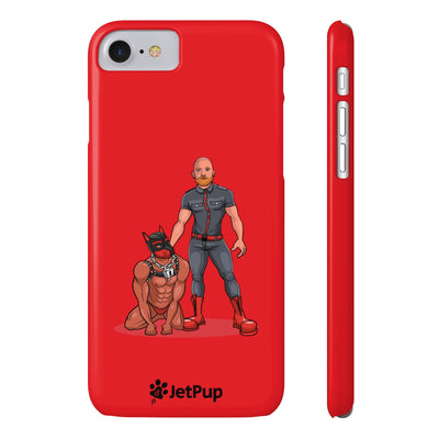 Dad & Pup Slim iPhone Cases - Red