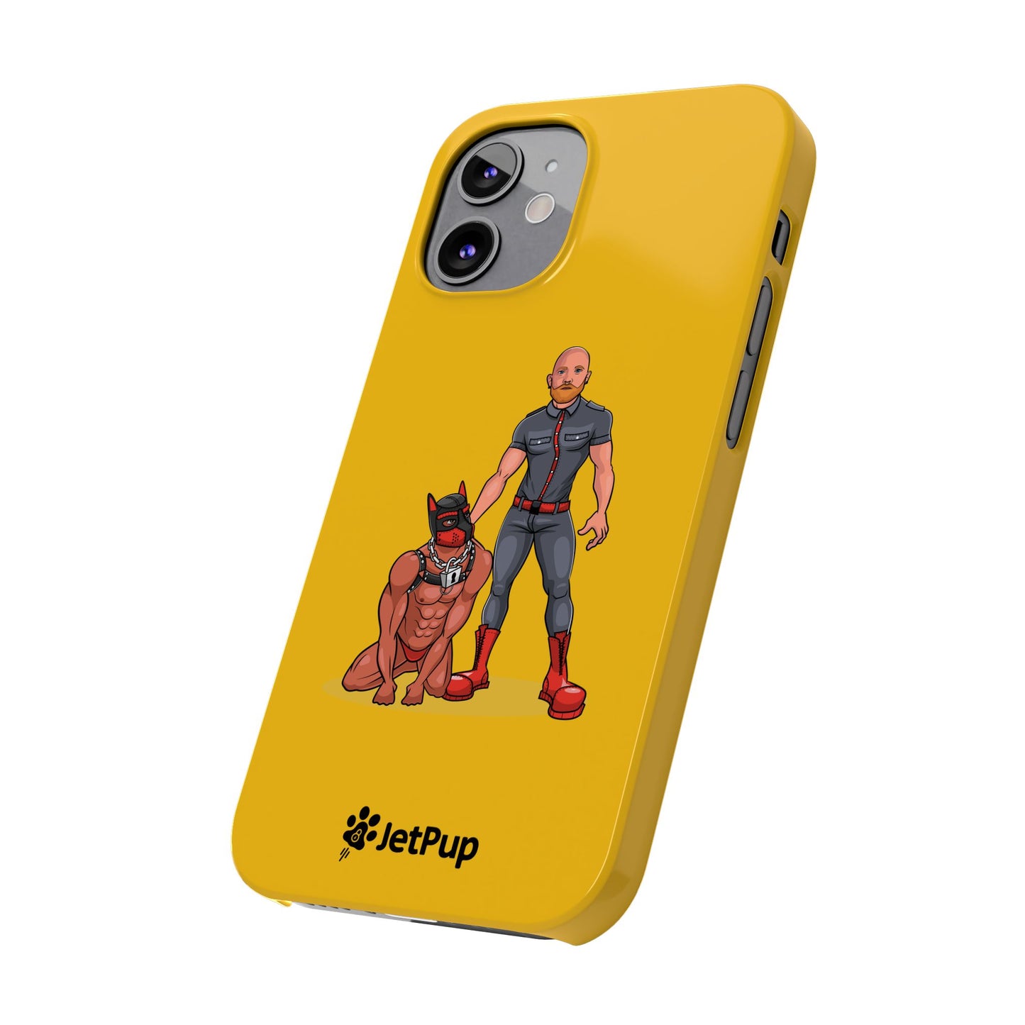 Dad & Pup Slim iPhone Cases - Yellow