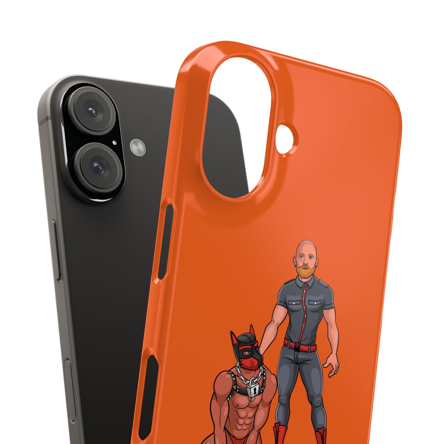 Dad & Pup Slim iPhone Cases - Orange