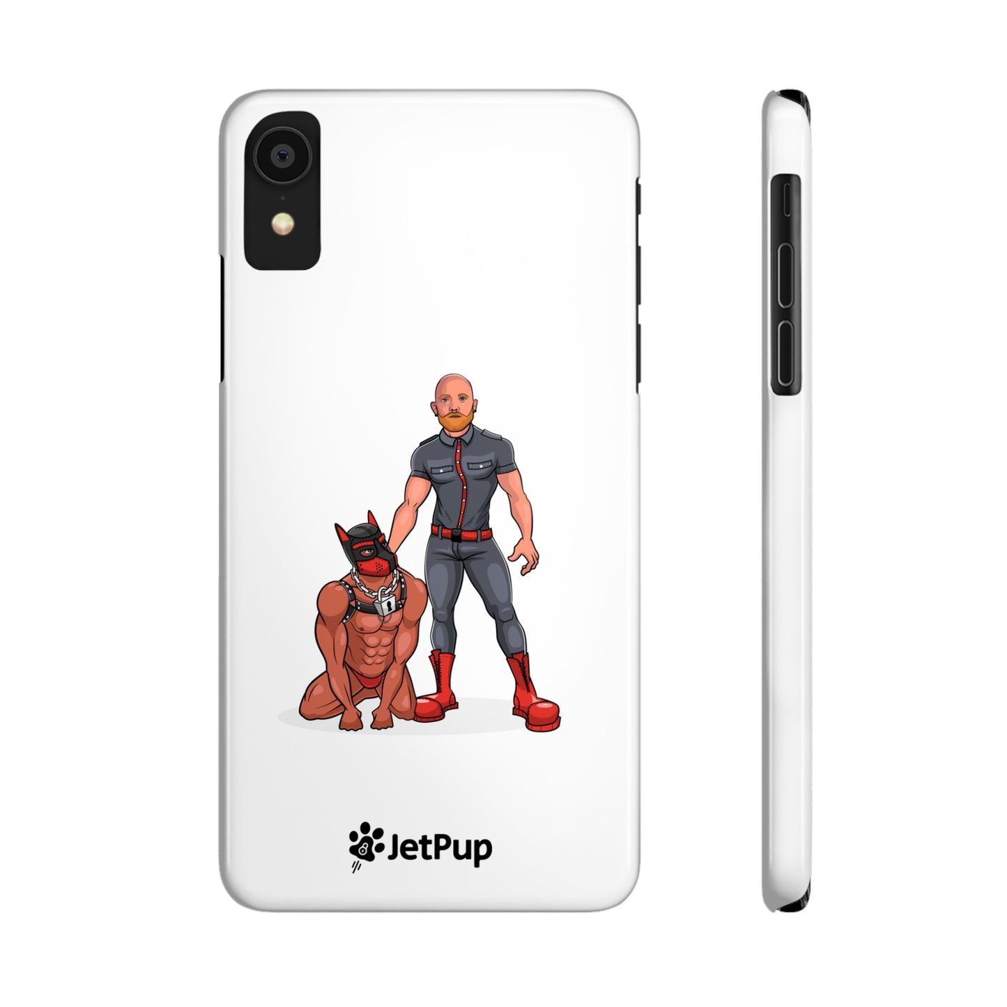 Dad & Pup Slim iPhone Cases - White