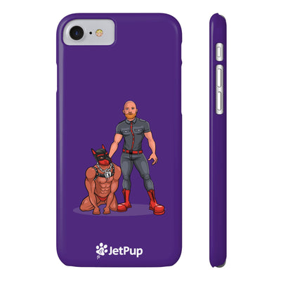 Dad & Pup Slim iPhone Cases - Purple
