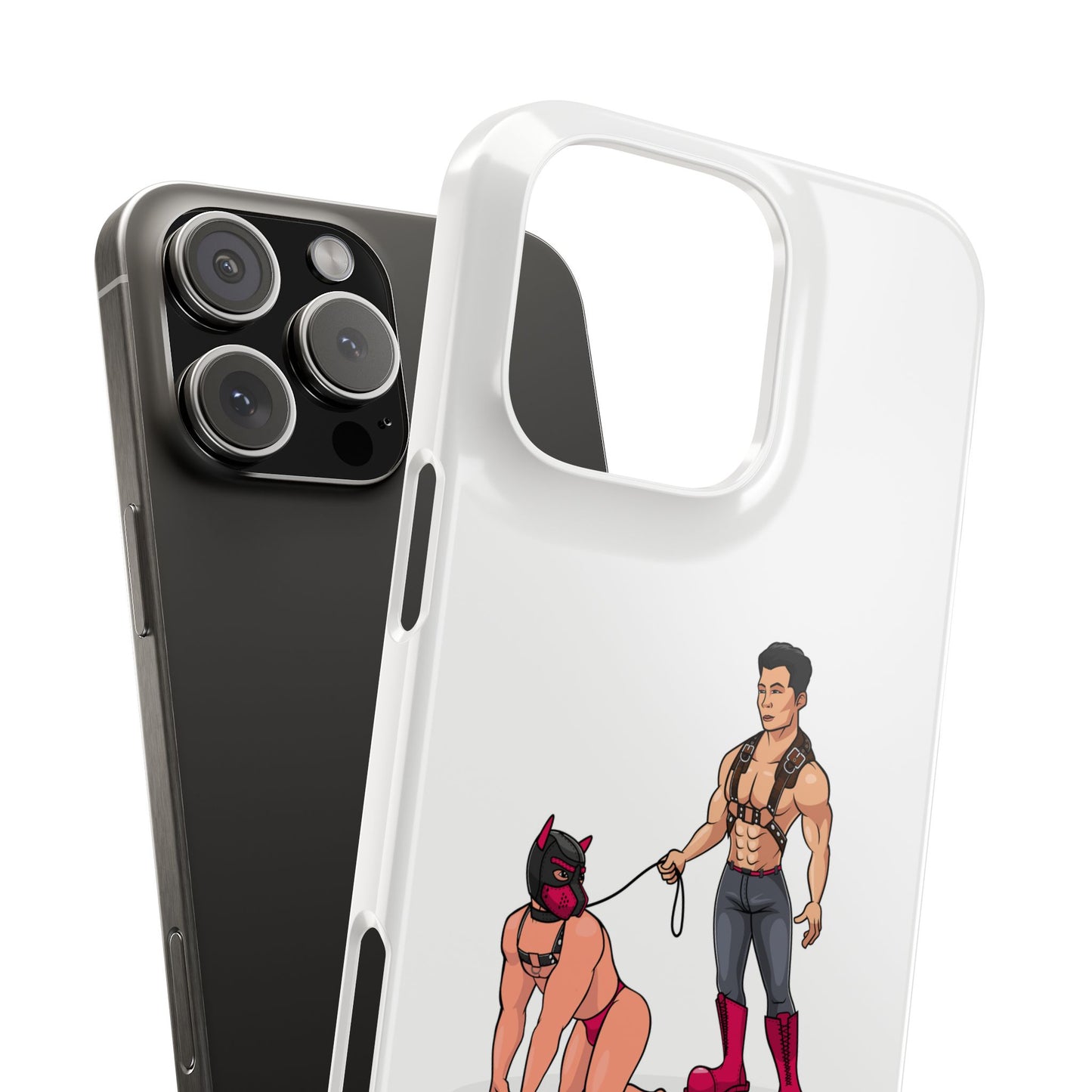 Handler & Pup Slim iPhone Cases - White