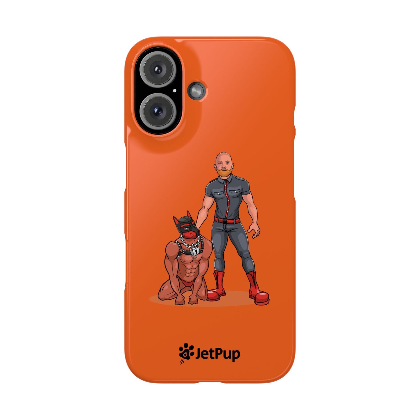 Dad & Pup Slim iPhone Cases - Orange