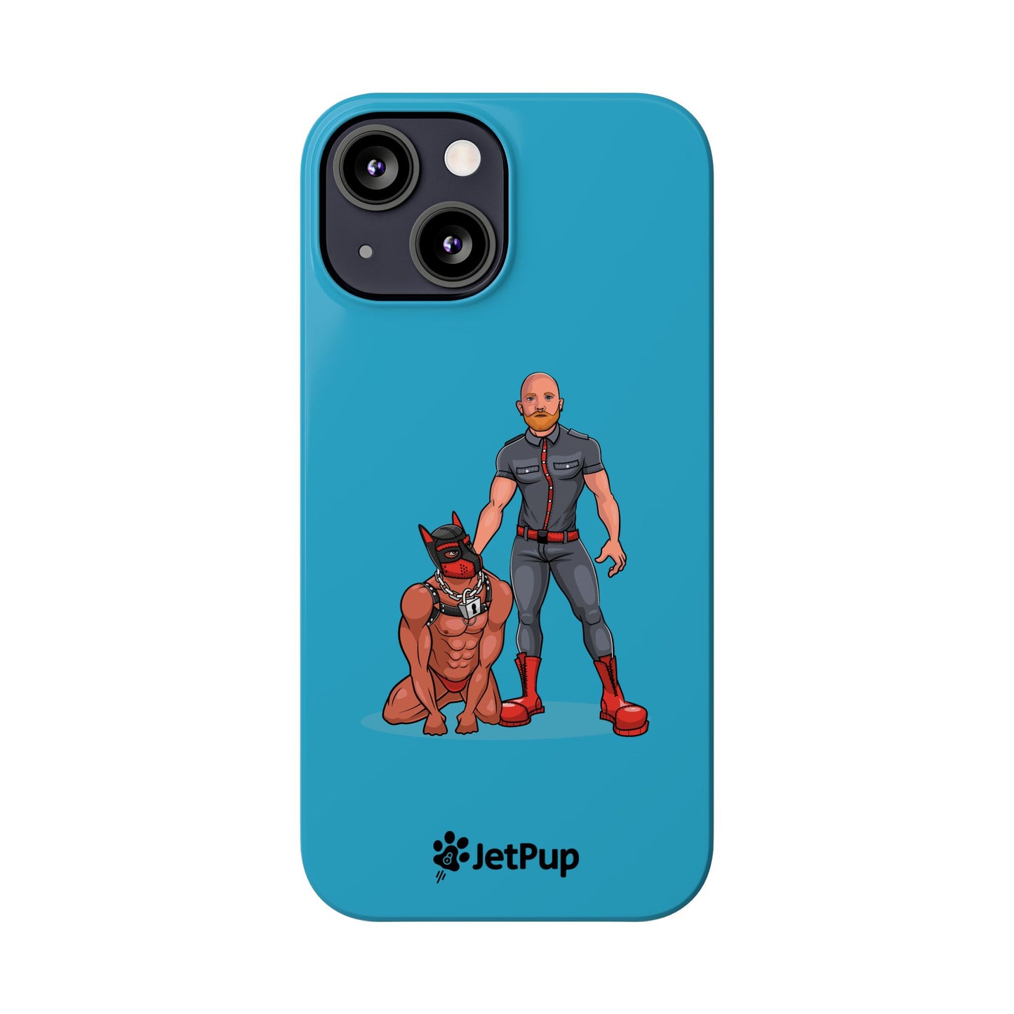 Dad & Pup Slim iPhone Cases - Turquoise