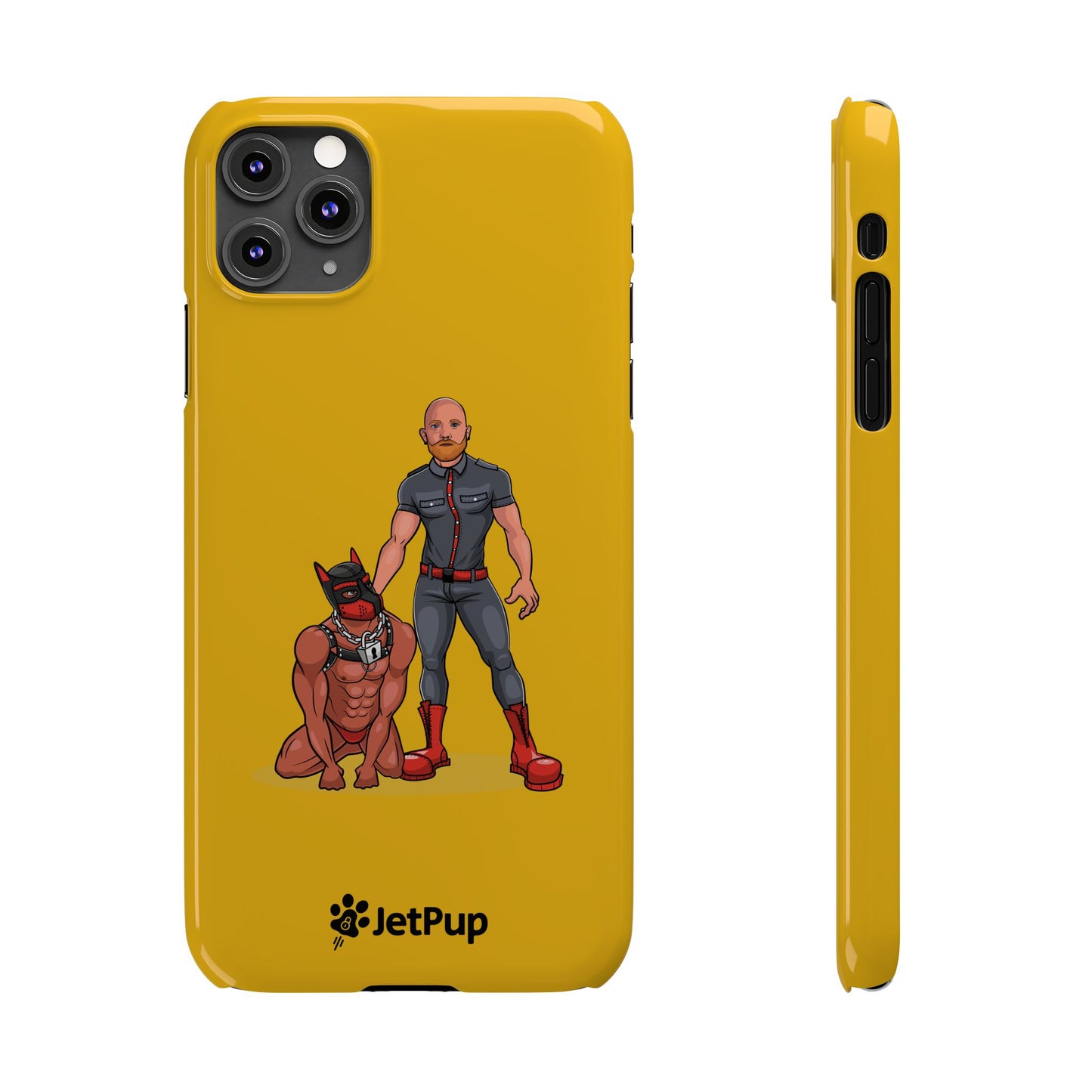 Dad & Pup Slim iPhone Cases - Yellow