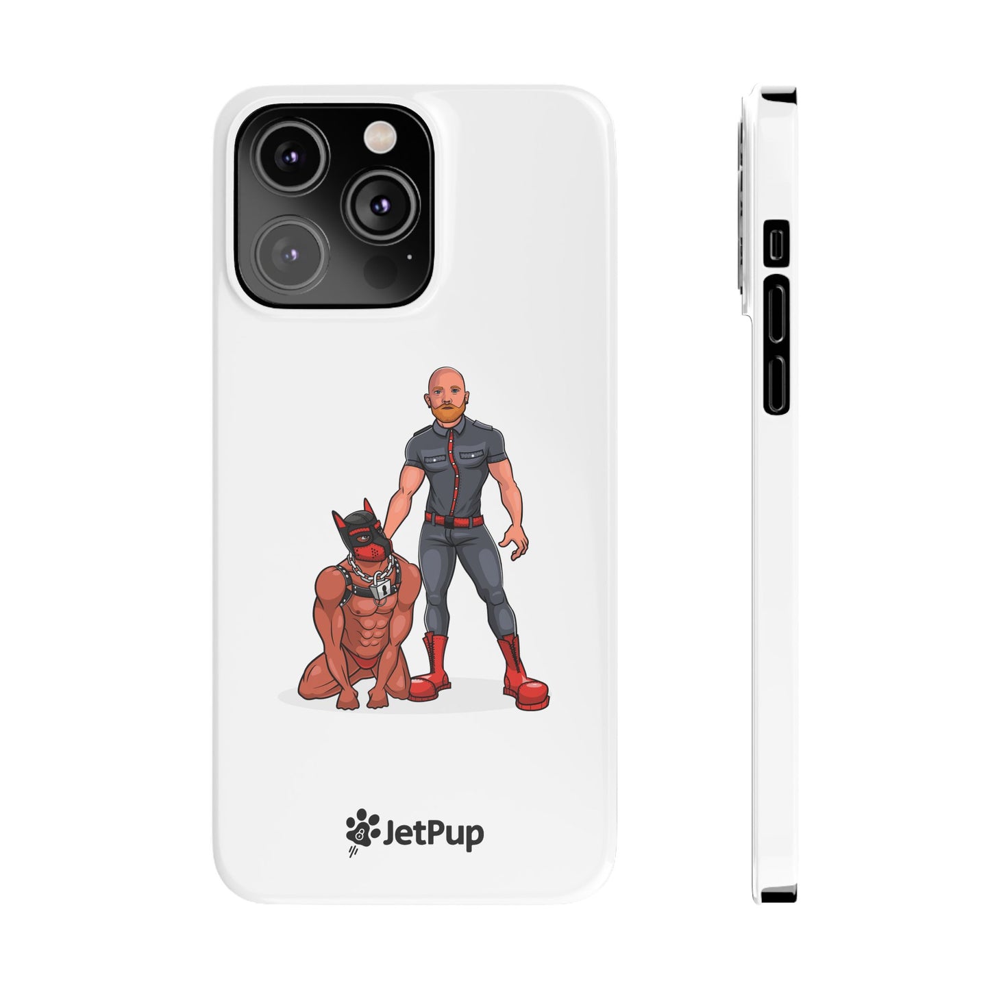 Dad & Pup Slim iPhone Cases - White