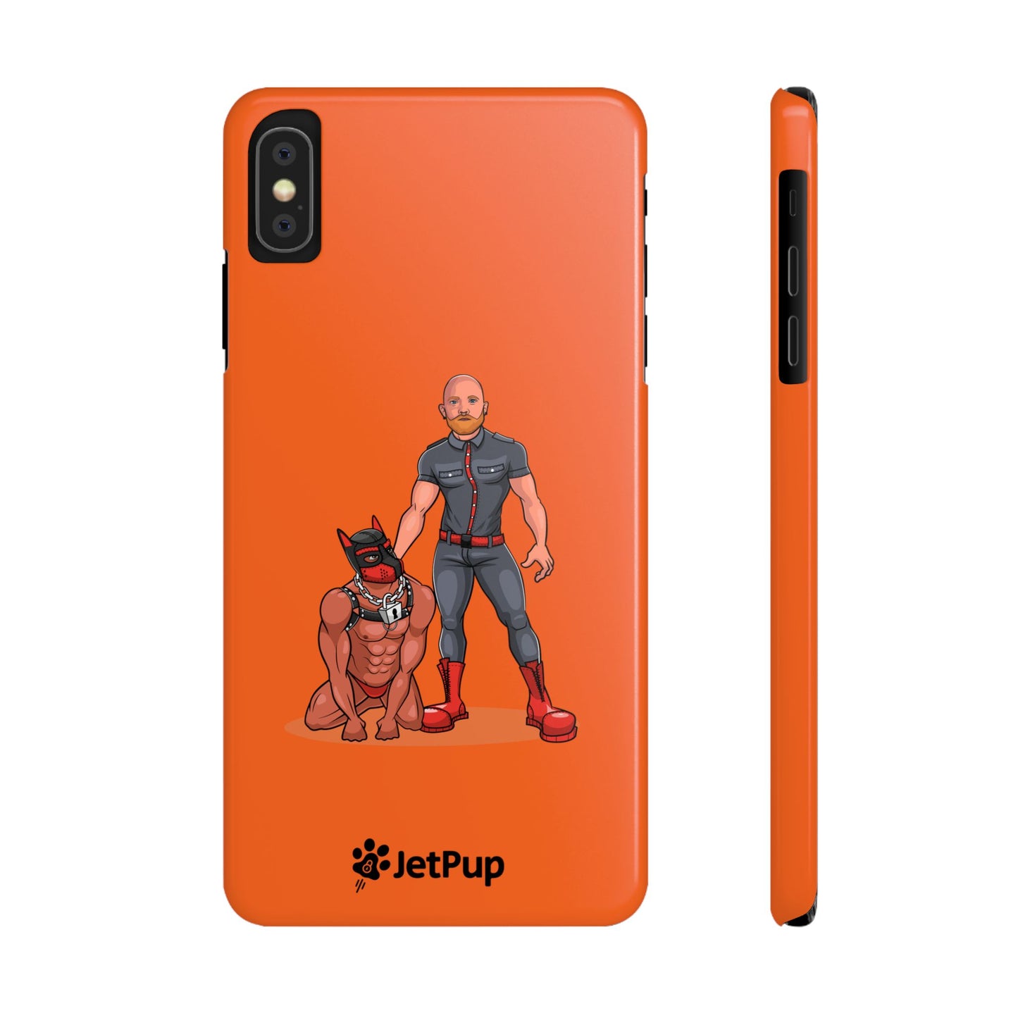 Dad & Pup Slim iPhone Cases - Orange