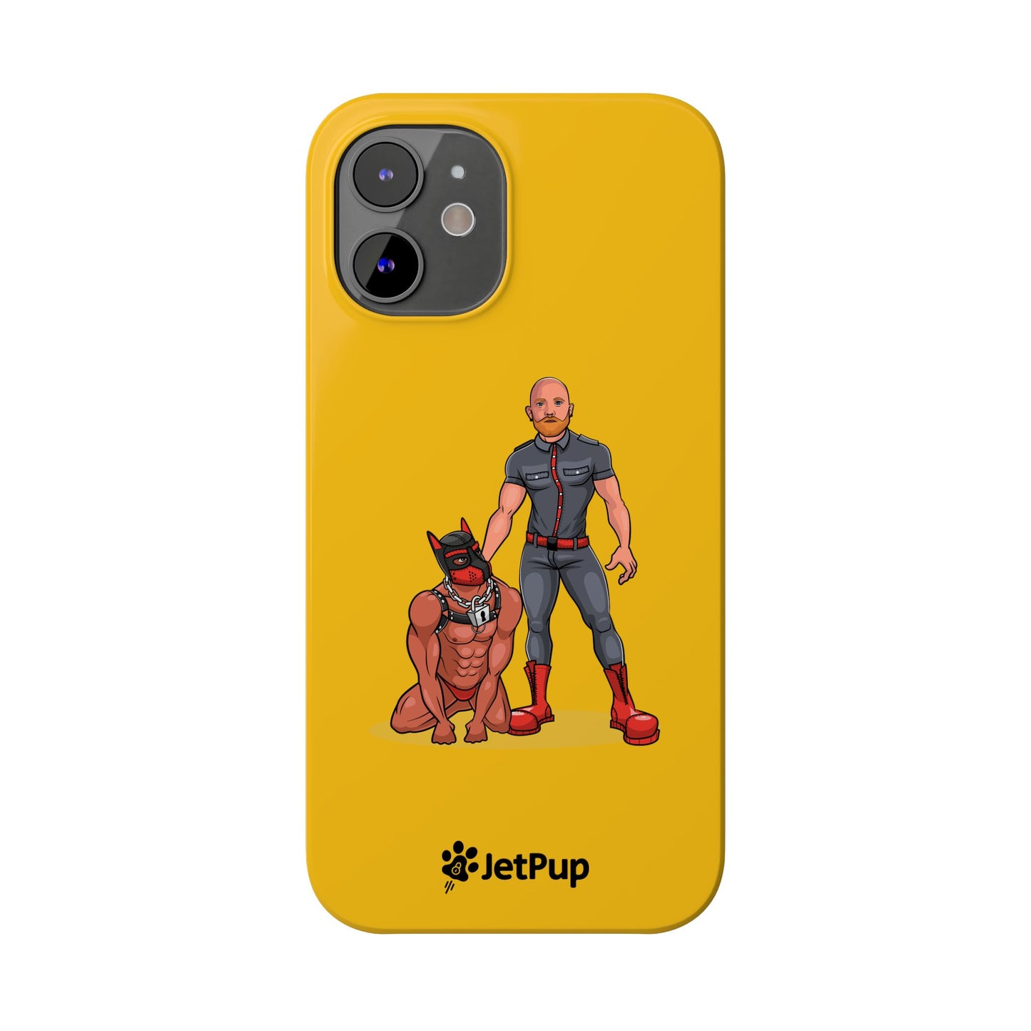 Dad & Pup Slim iPhone Cases - Yellow