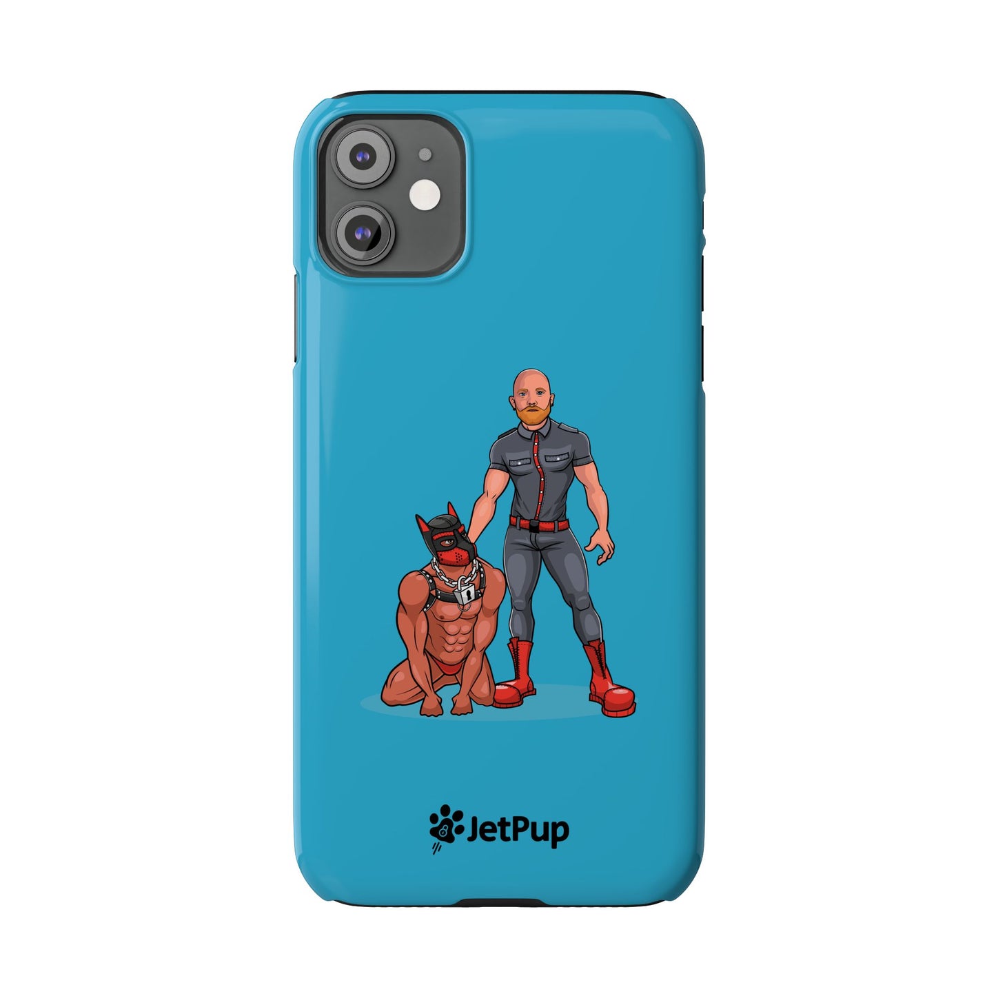 Dad & Pup Slim iPhone Cases - Turquoise