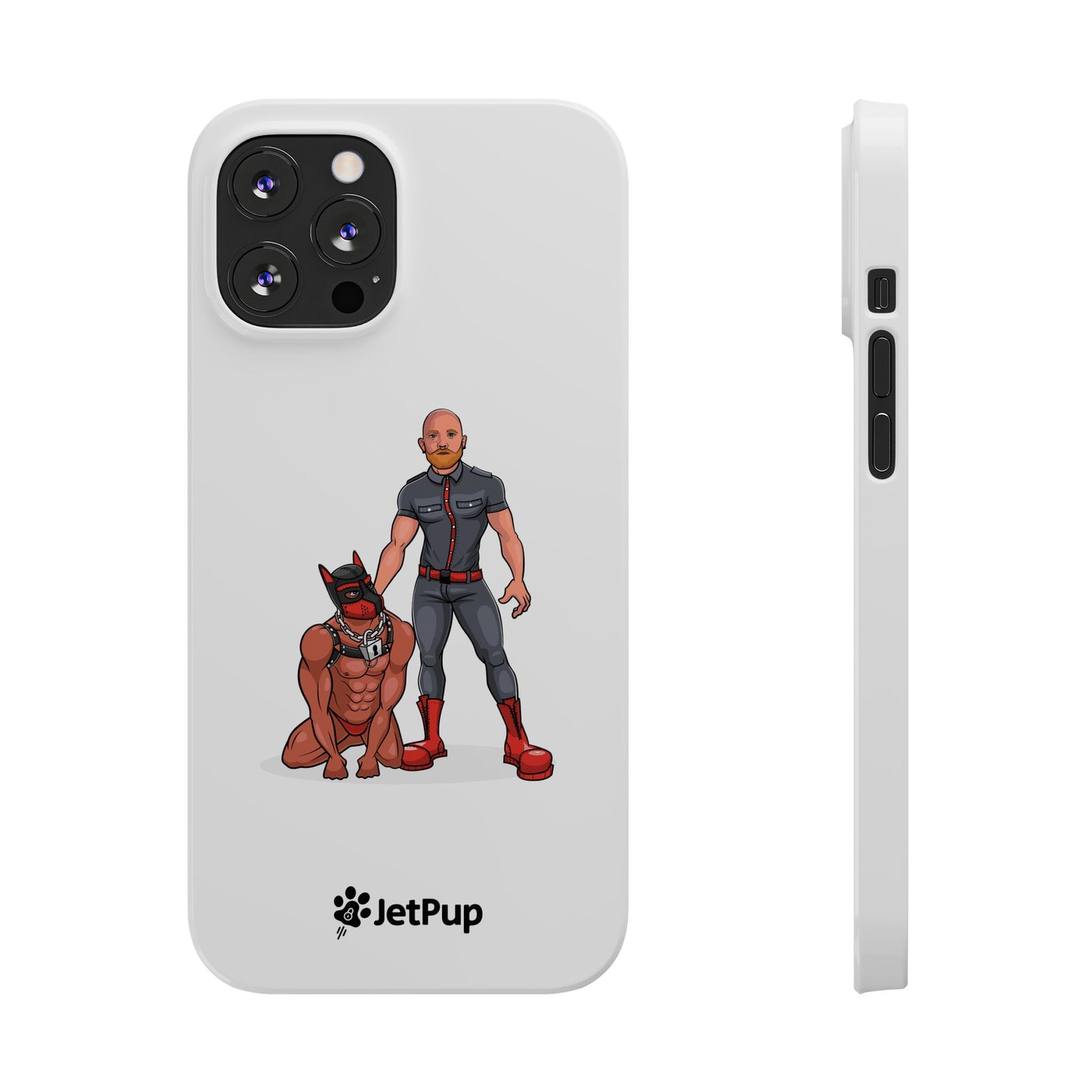 Dad & Pup Slim iPhone Cases - White