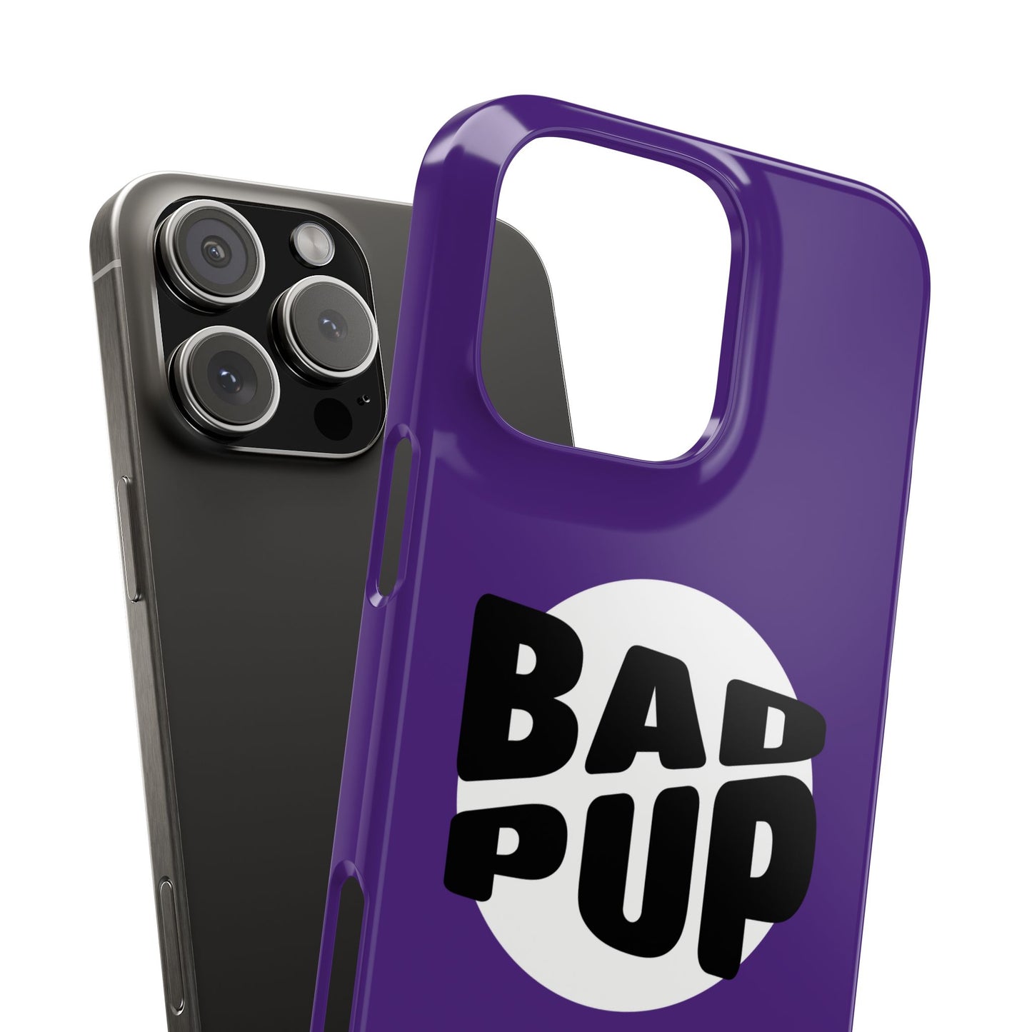 Bad Pup Slim iPhone Cases - Purple