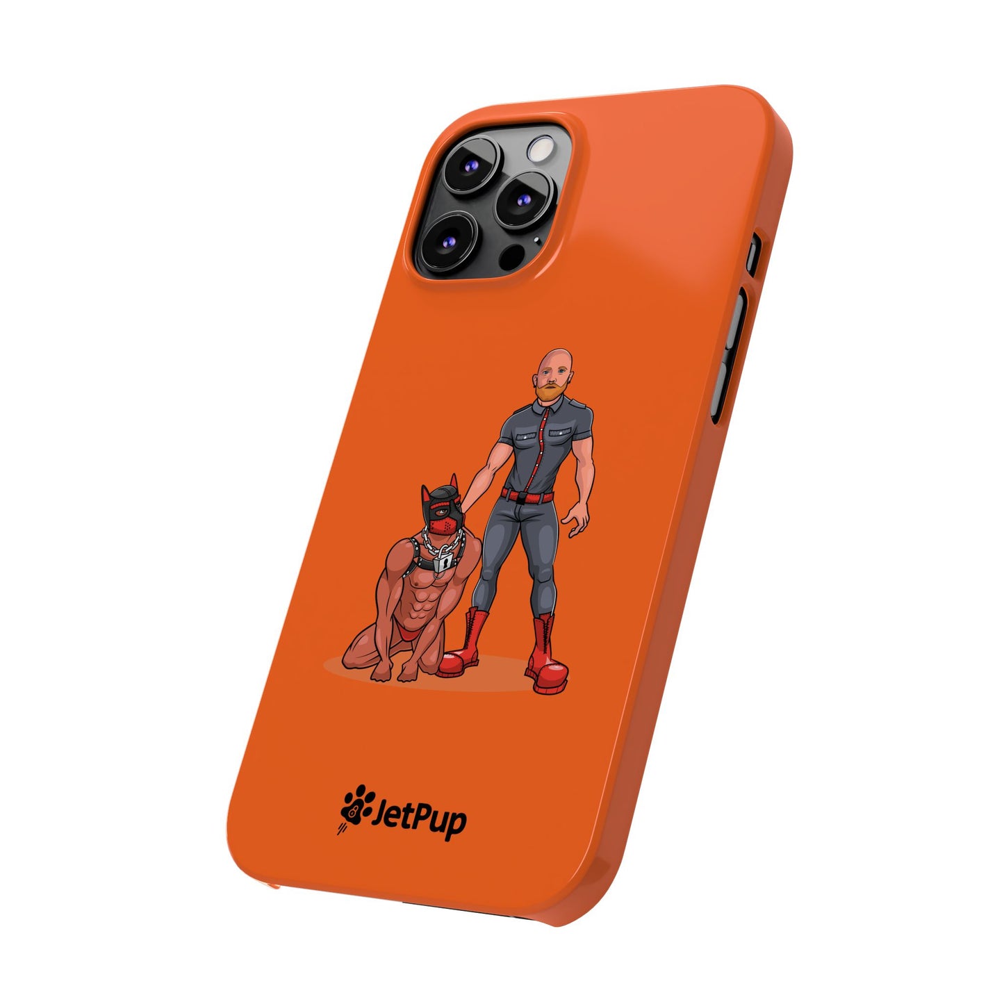 Dad & Pup Slim iPhone Cases - Orange