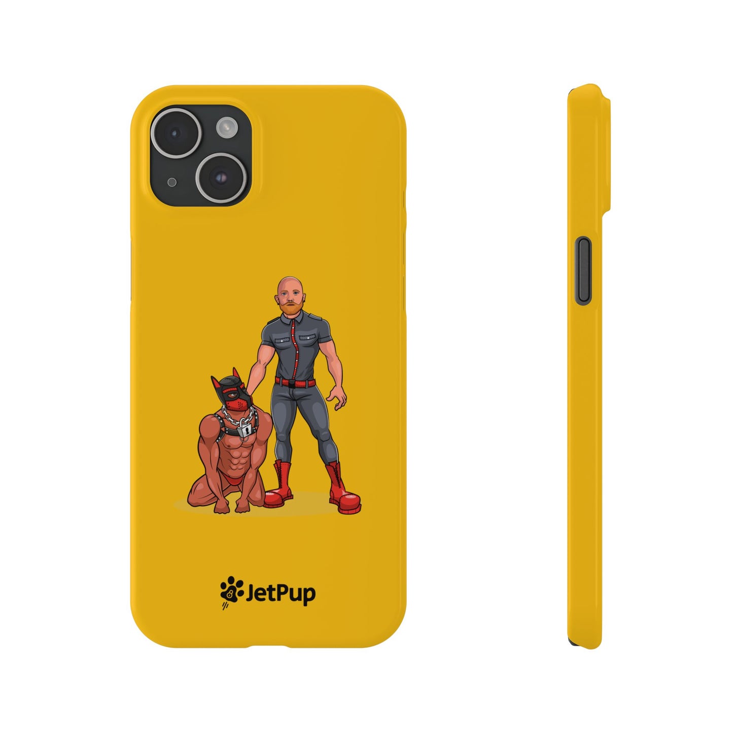 Dad & Pup Slim iPhone Cases - Yellow