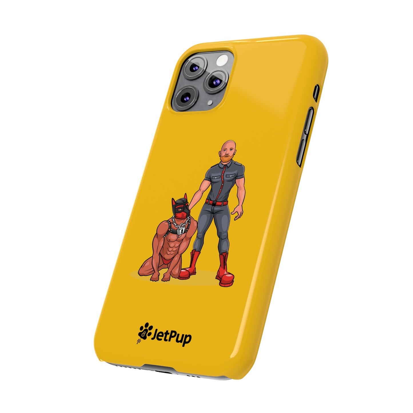 Dad & Pup Slim iPhone Cases - Yellow